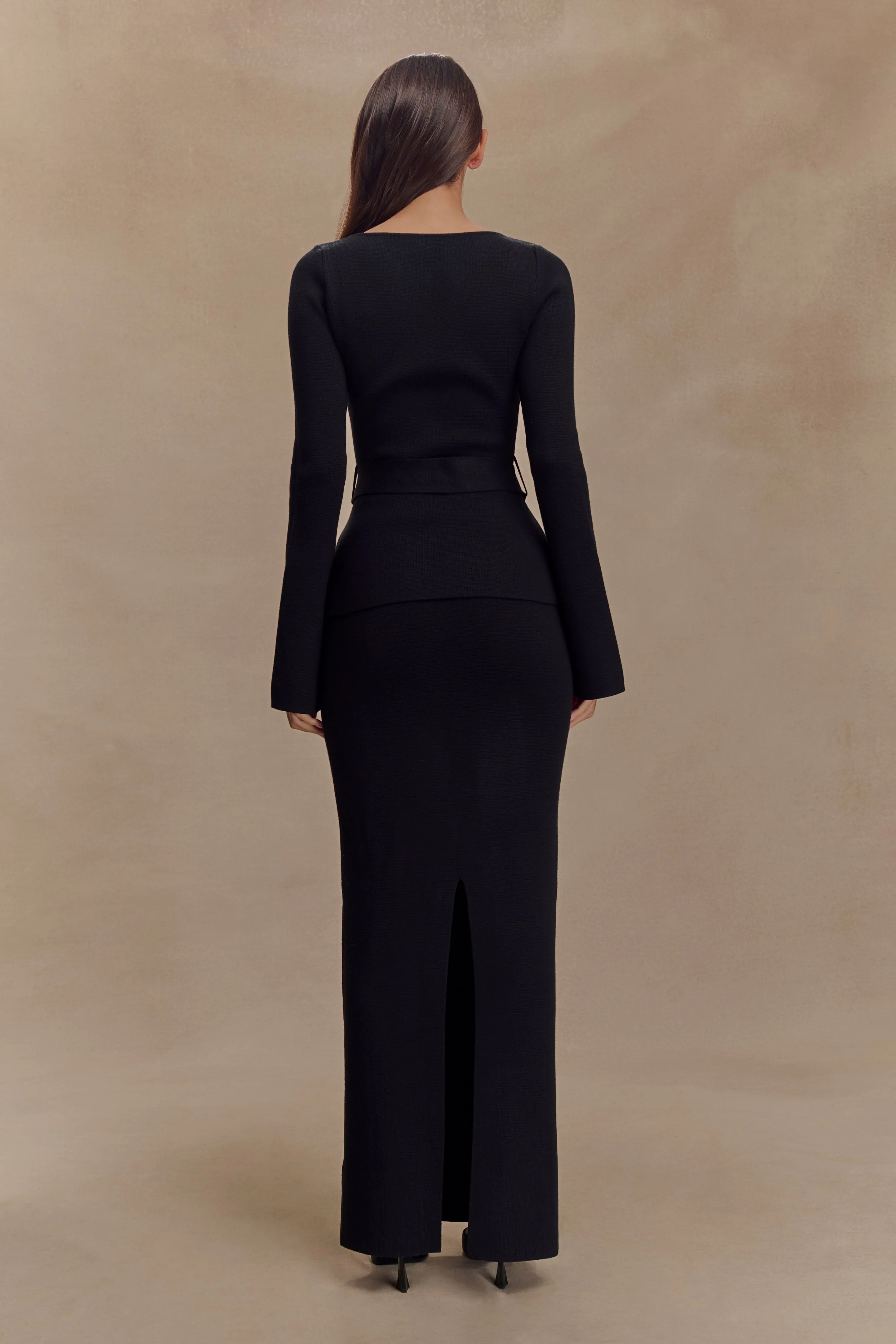 Kyle Knit Maxi Skirt - Black