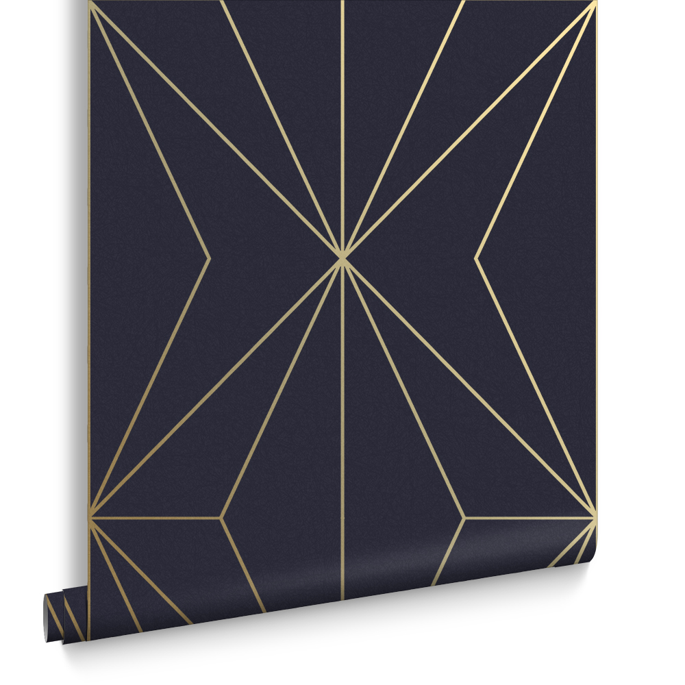 Graham & Brown  vliesbehang  Harmony Navy Gold Graham & Brown  vliesbehang  Harmony Navy Gold
