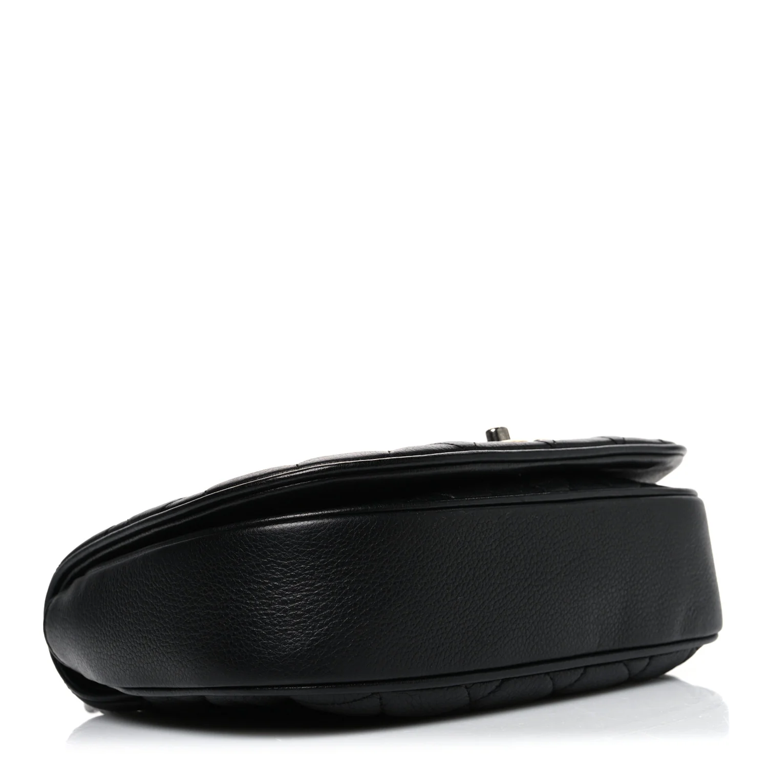 Calfskin Quilted Casual Pocket Messenger Flap Black - Top Club