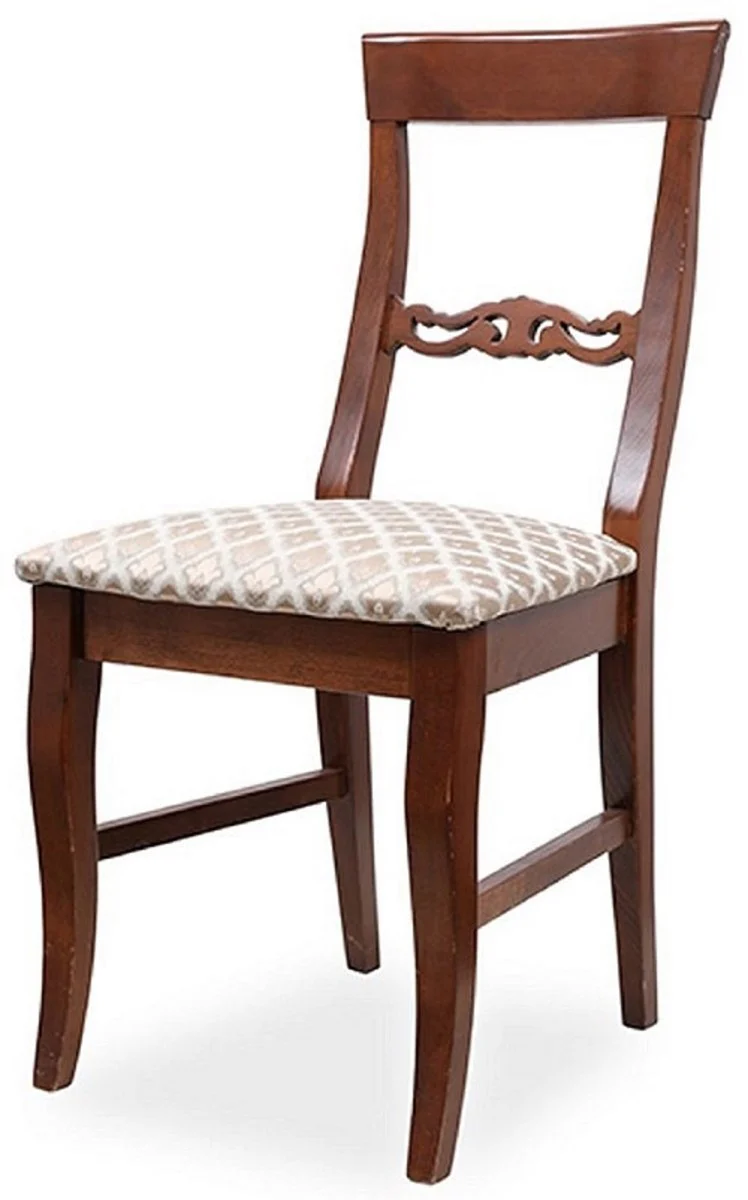 Biedermeier dining room chair set of 4 bronze / white / dark brown 43 x 52 x H. 96 cm - Solid wood kitchen chairs - Solid wood dining room furniture - Biedermeier dining room furniture