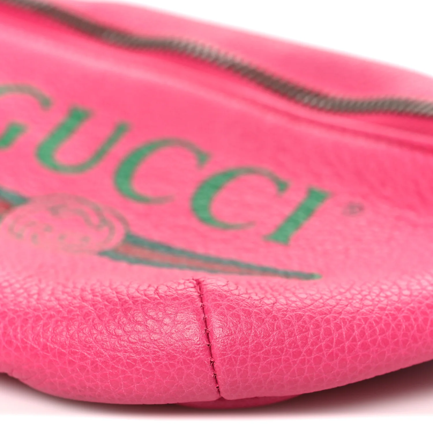 Grained Calfskin Small Logo Belt Bag Box Pink Green - Top Club