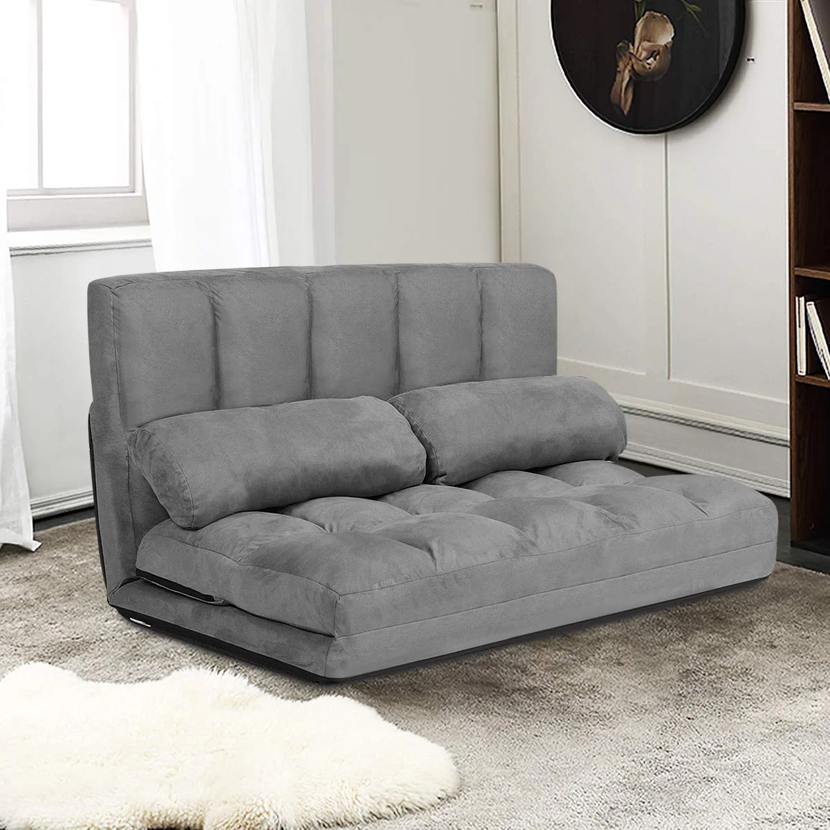 BEFOUNDLOVELY Various Colours Available 6-Position Adjustable Floor Sofa with 2 Pillows