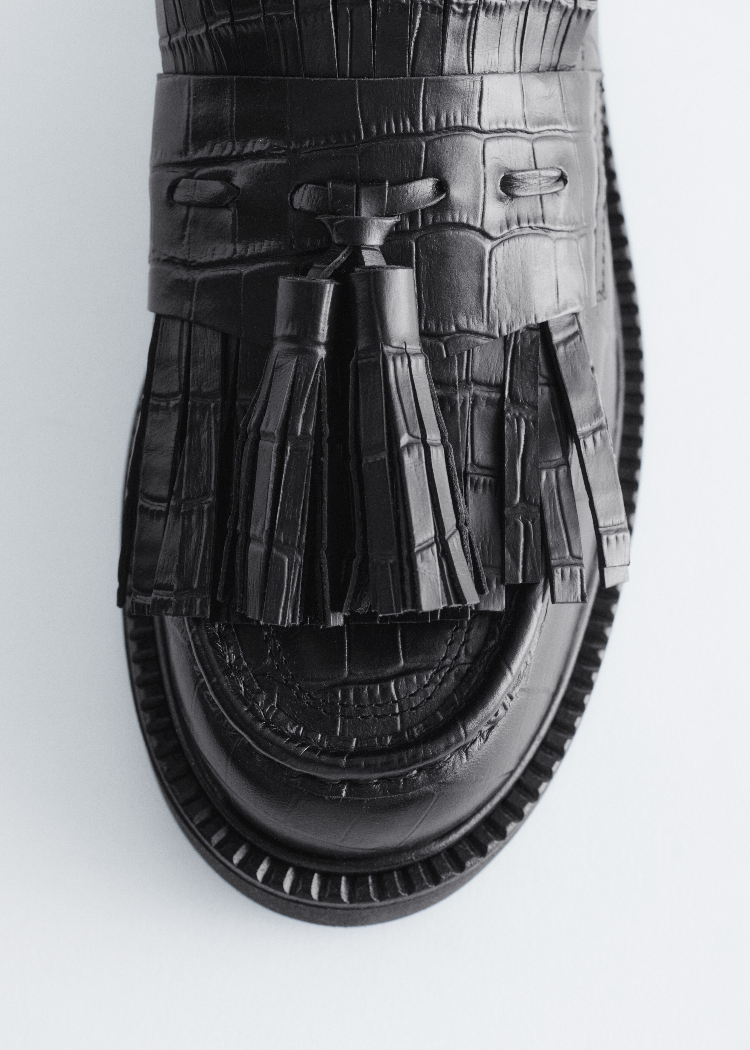 & Other Stories CHUNKY CROCO LEATHER LOAFERS