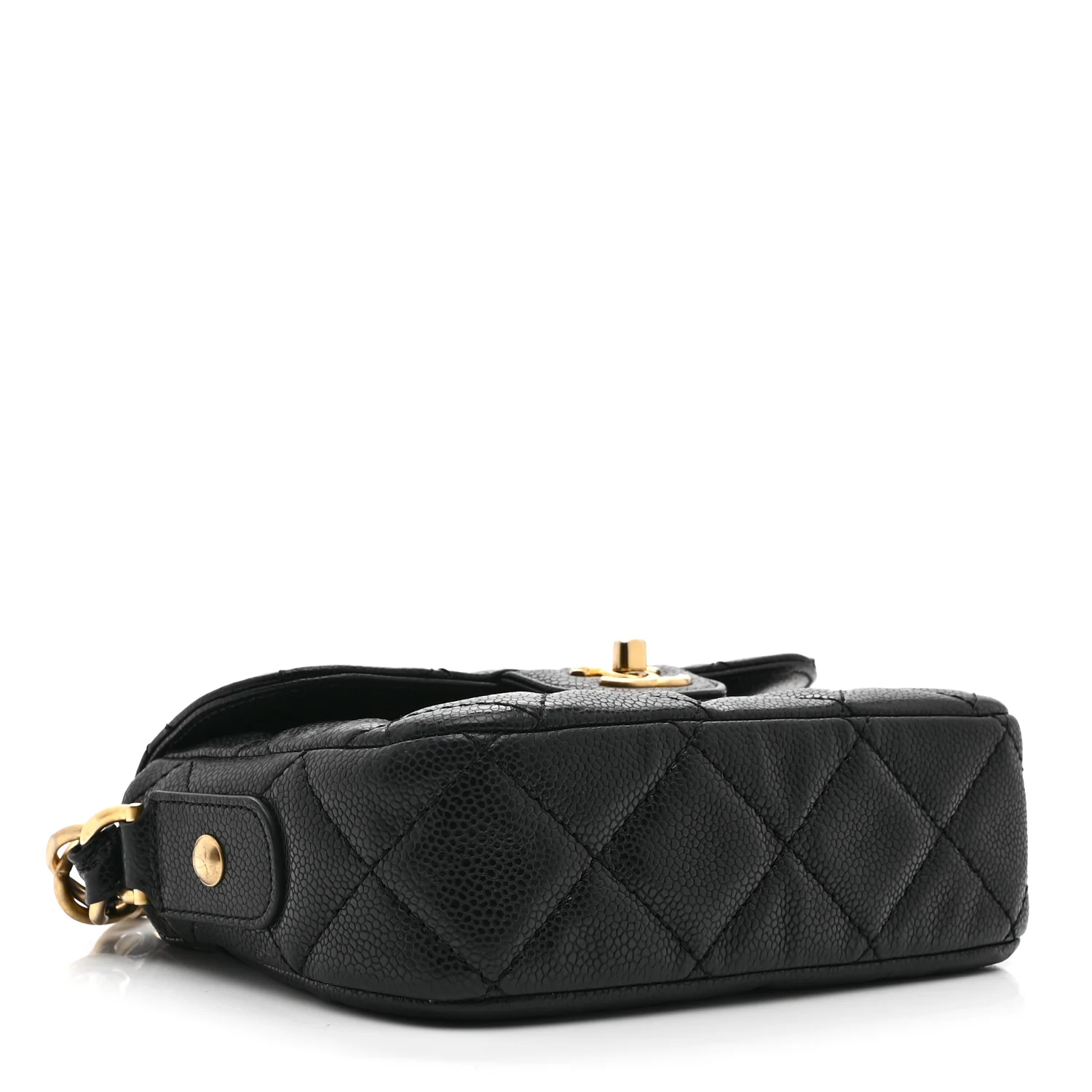 Caviar Quilted Mini Chain Flap Black - Top Club