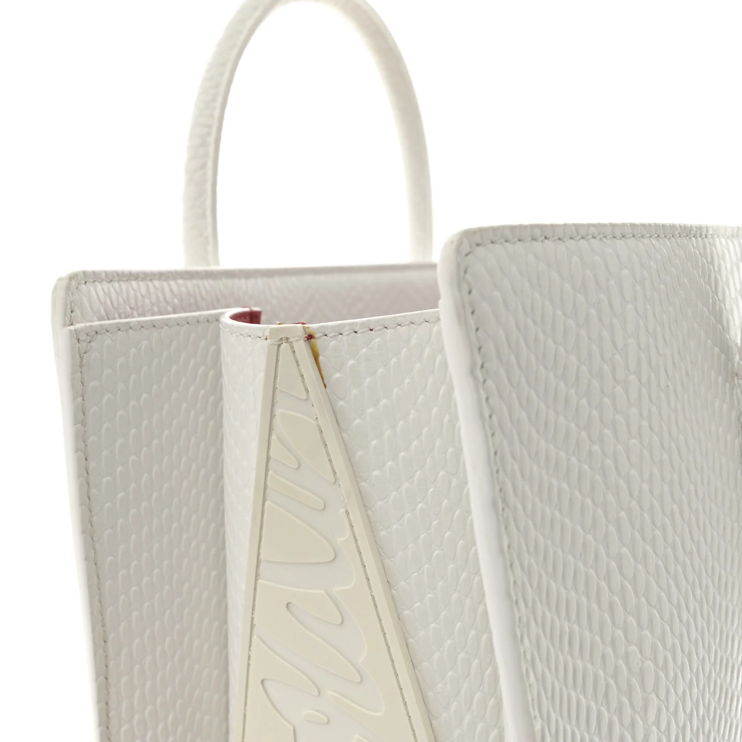Calfskin Lizard Embossed Medium Paloma White - Top Club