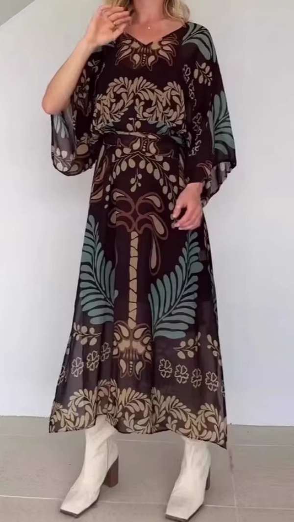 Women's Lace-up Bohemian-Style Chiffon Dress - Nordfashionstorm - Women's Clothing, Fashion for You - Nordfashionstorm.com