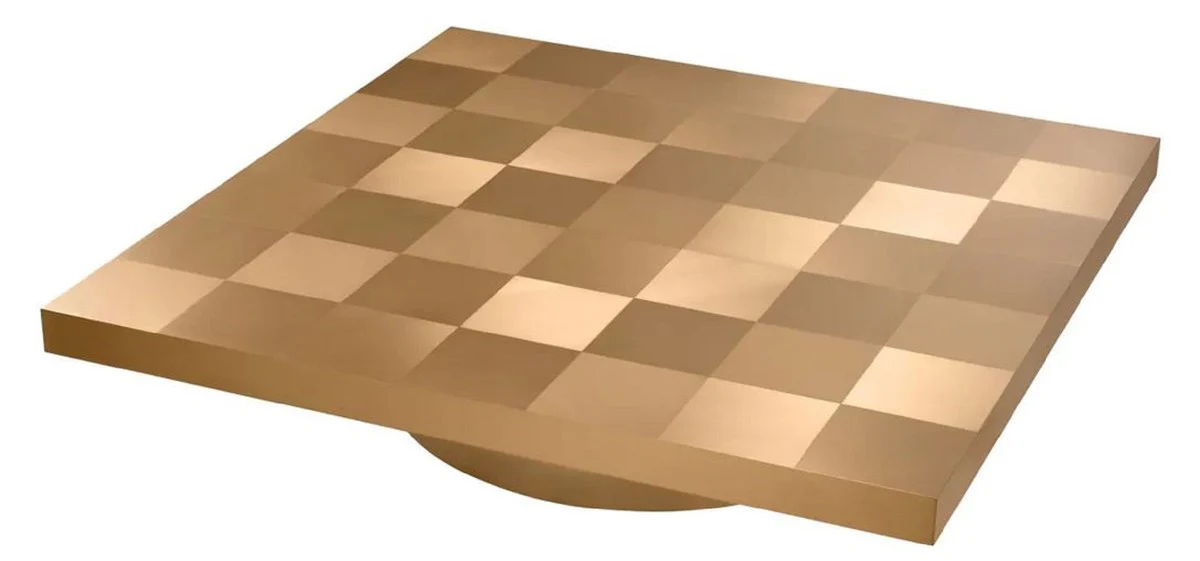 Luxury coffee table brass 134 x 134 x H. 30 cm - Square stainless steel living room table - Living room furniture - Stainless steel furniture - Luxury furniture - Luxury furnishings