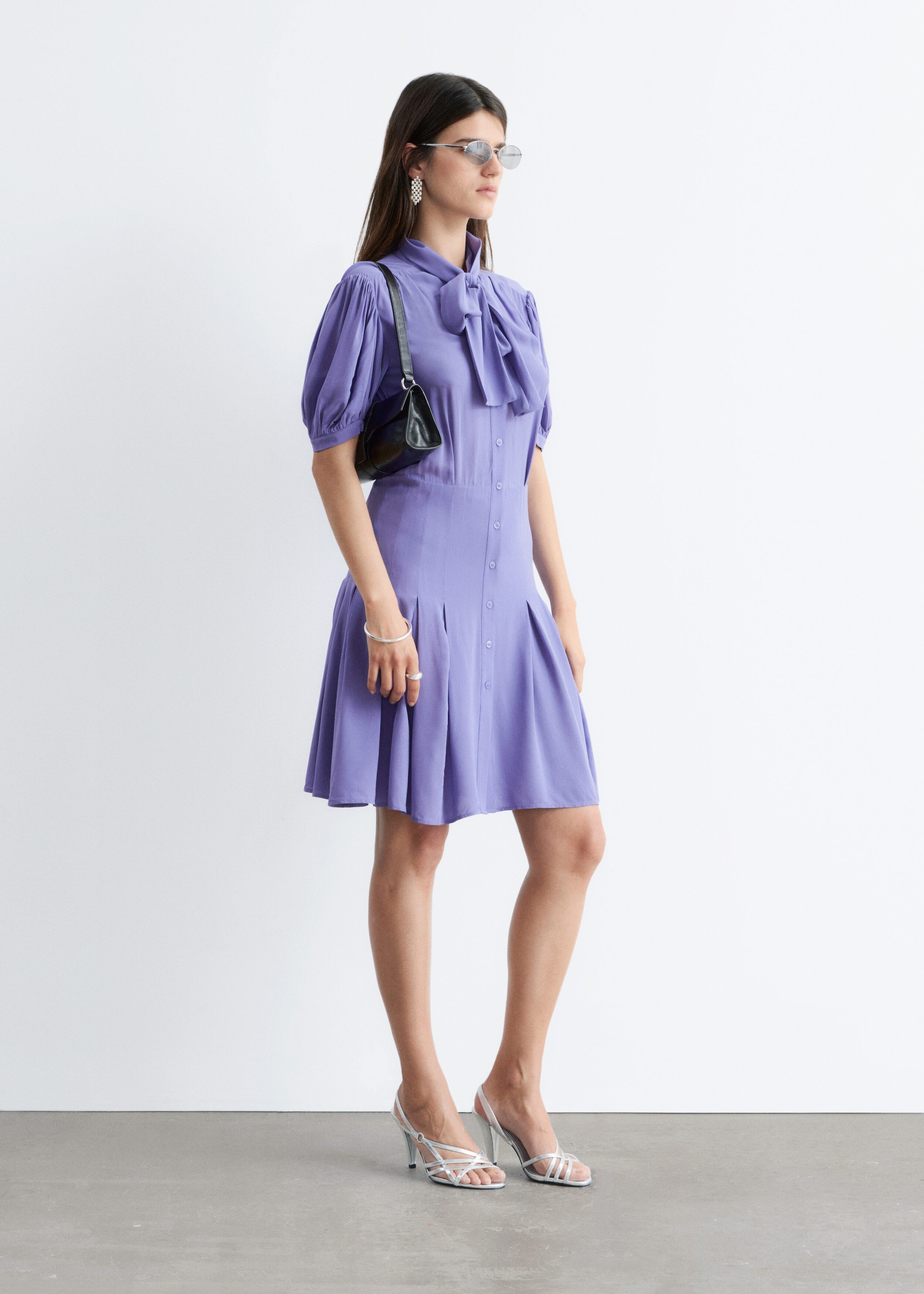 & Other Stories BOW-NECK MINI DRESS