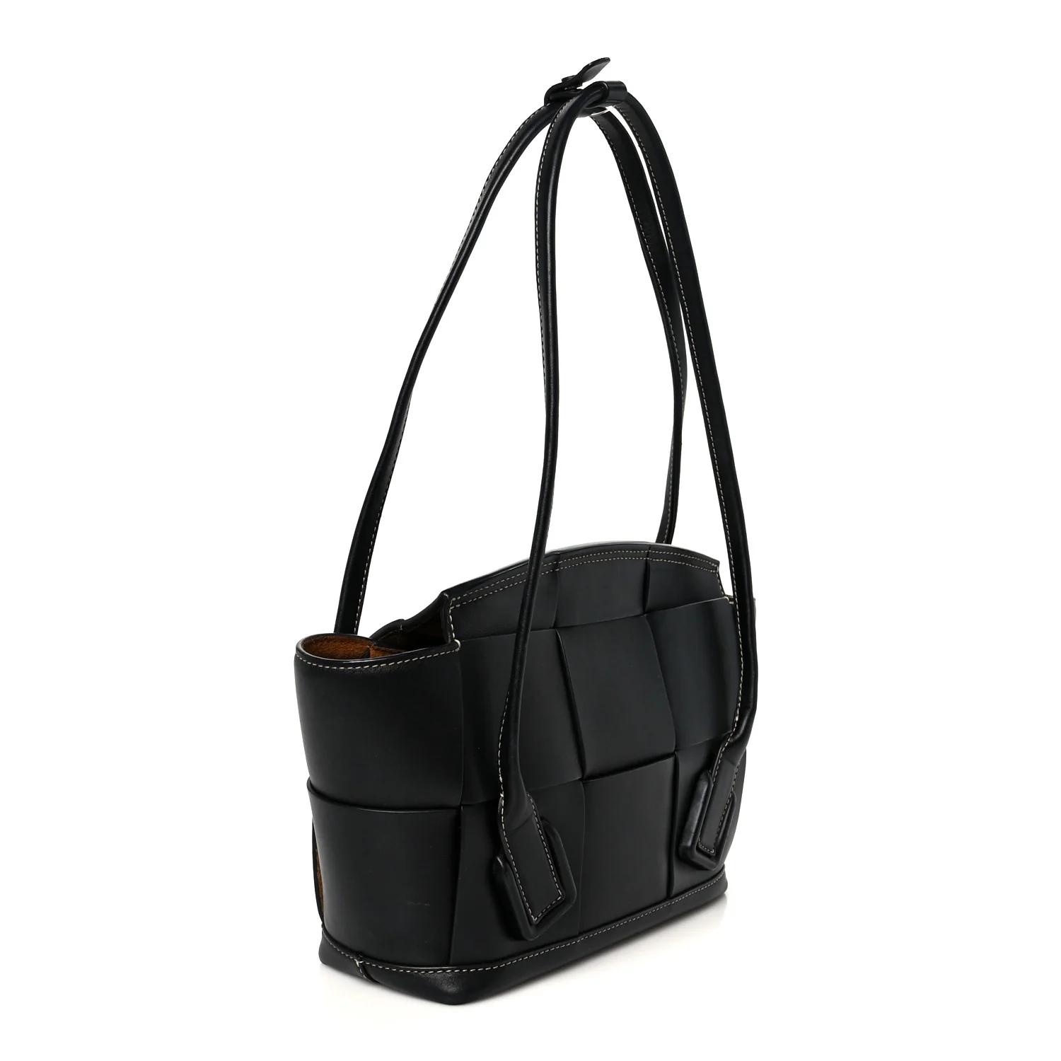 French Calfskin Maxi Intrecciato Arco 33 Black - Top Club