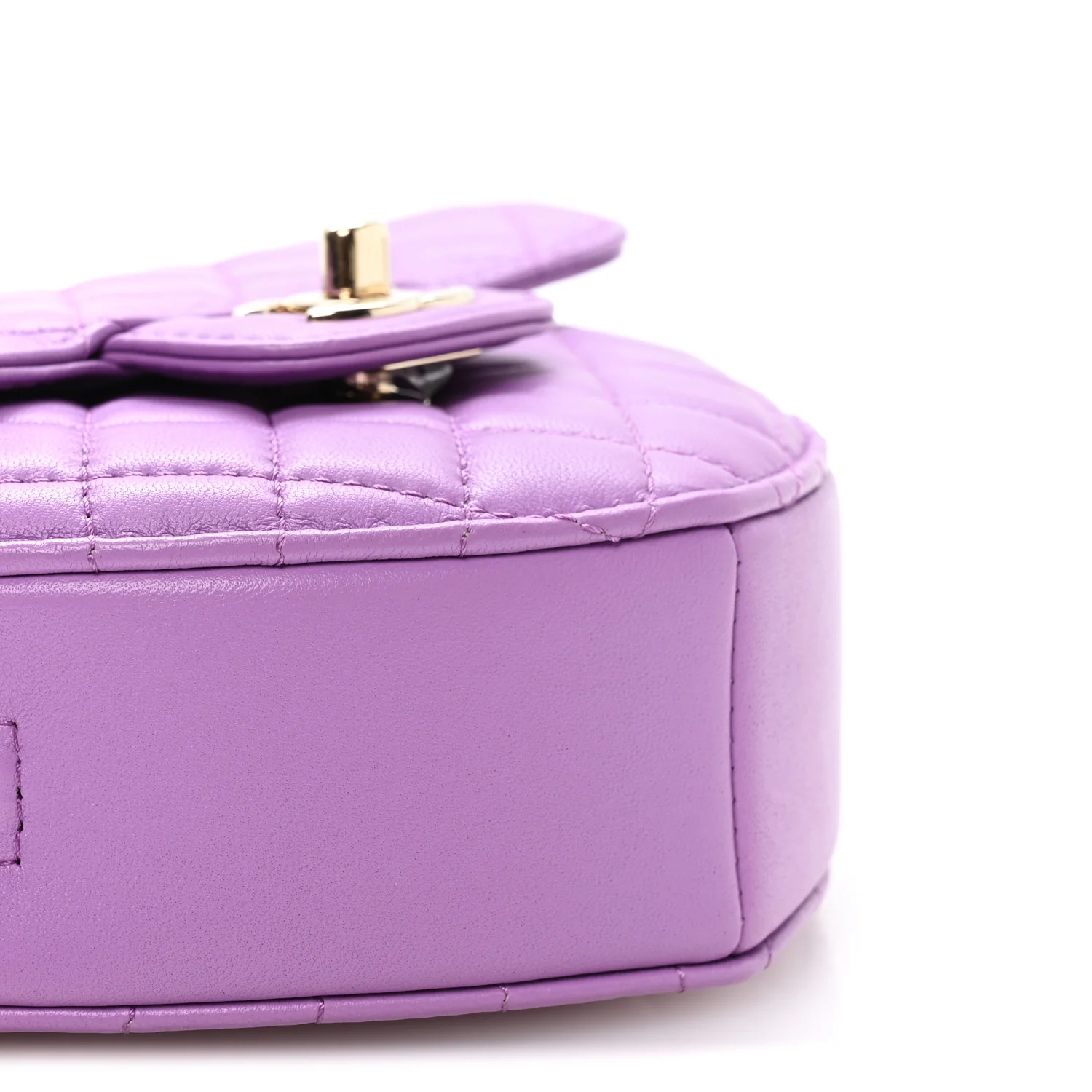 Lambskin Quilted CC In Love Heart Bag Purple - Top Club