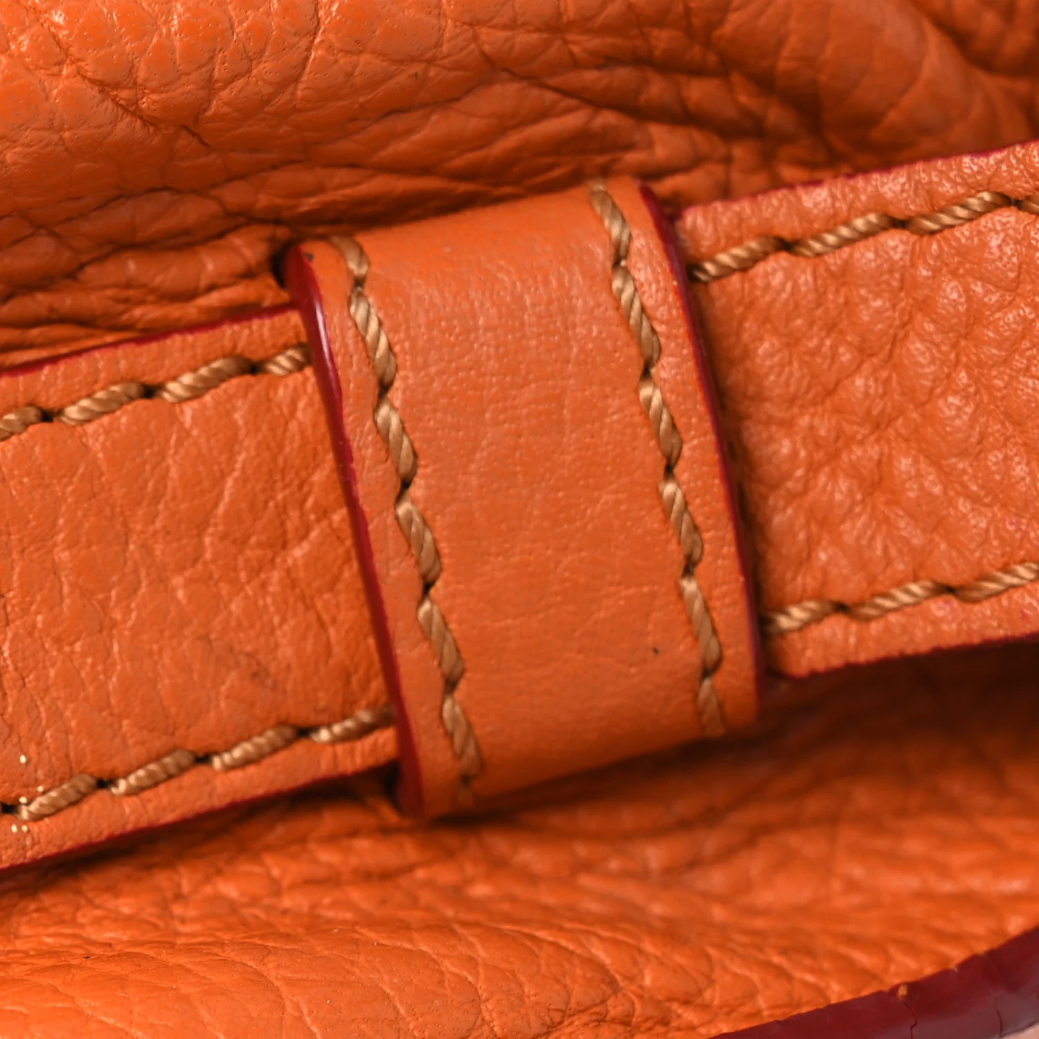 Grained Calfskin Small Marcie Saddle Bag Wood Rose - Top Club
