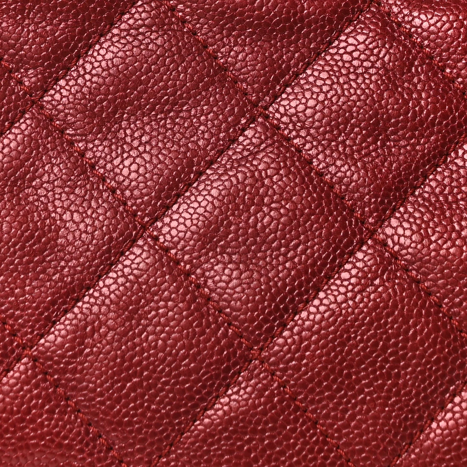 Iridescent Caviar Quilted Tall Chic Shopping Tote Red - Top Club