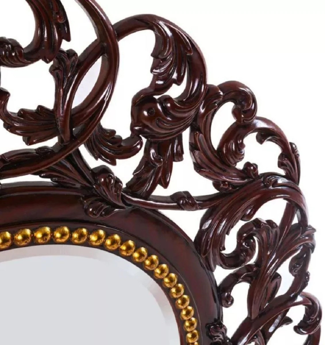 Luxury Baroque Mirror Dark Brown / Antique Gold - Handmade Mahogany Wall Mirror in Baroque Style - Luxury Furniture in Baroque Style - Baroque Furniture - Noble & Magnificent
