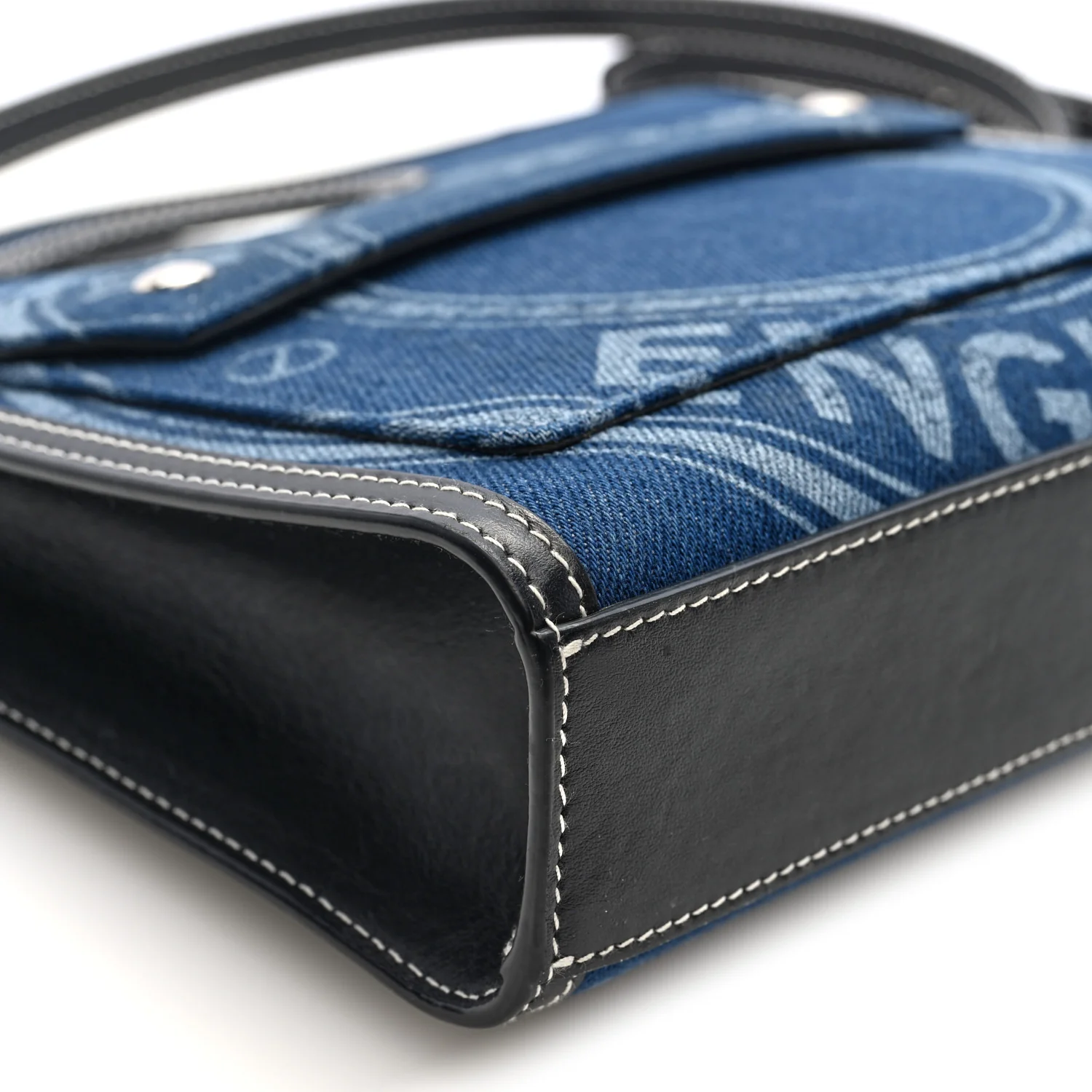 Denim Smooth Calfskin Mini Pocket Bag Blue - Top Club