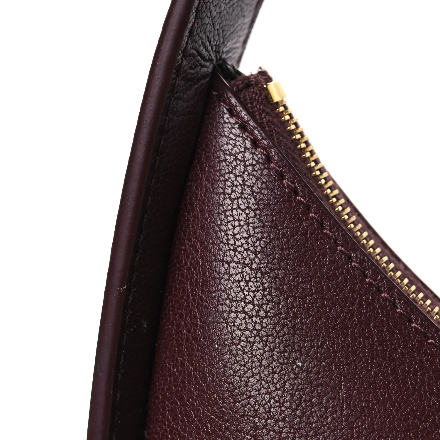 Grained Calfskin Half Moon Shoulder Bag Raisin - Top Club