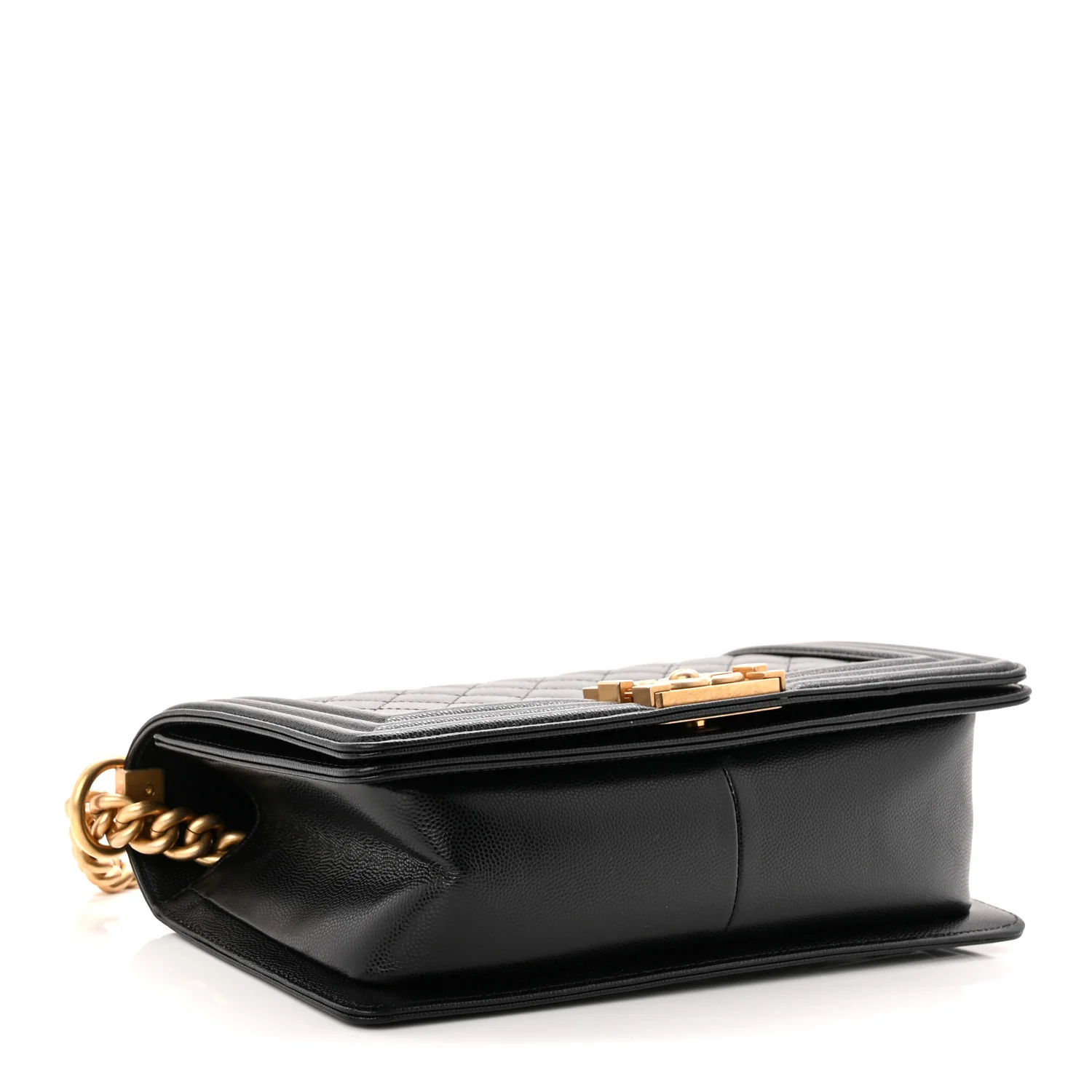 Caviar Quilted Medium Boy Flap Black - Top Club