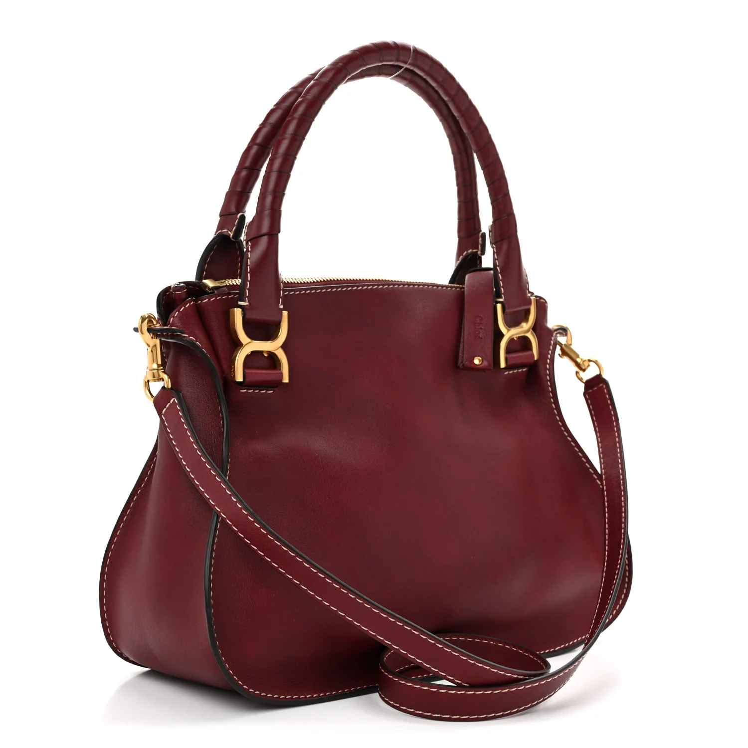 Calfskin Medium Marcie Satchel Stormy Red - Top Club