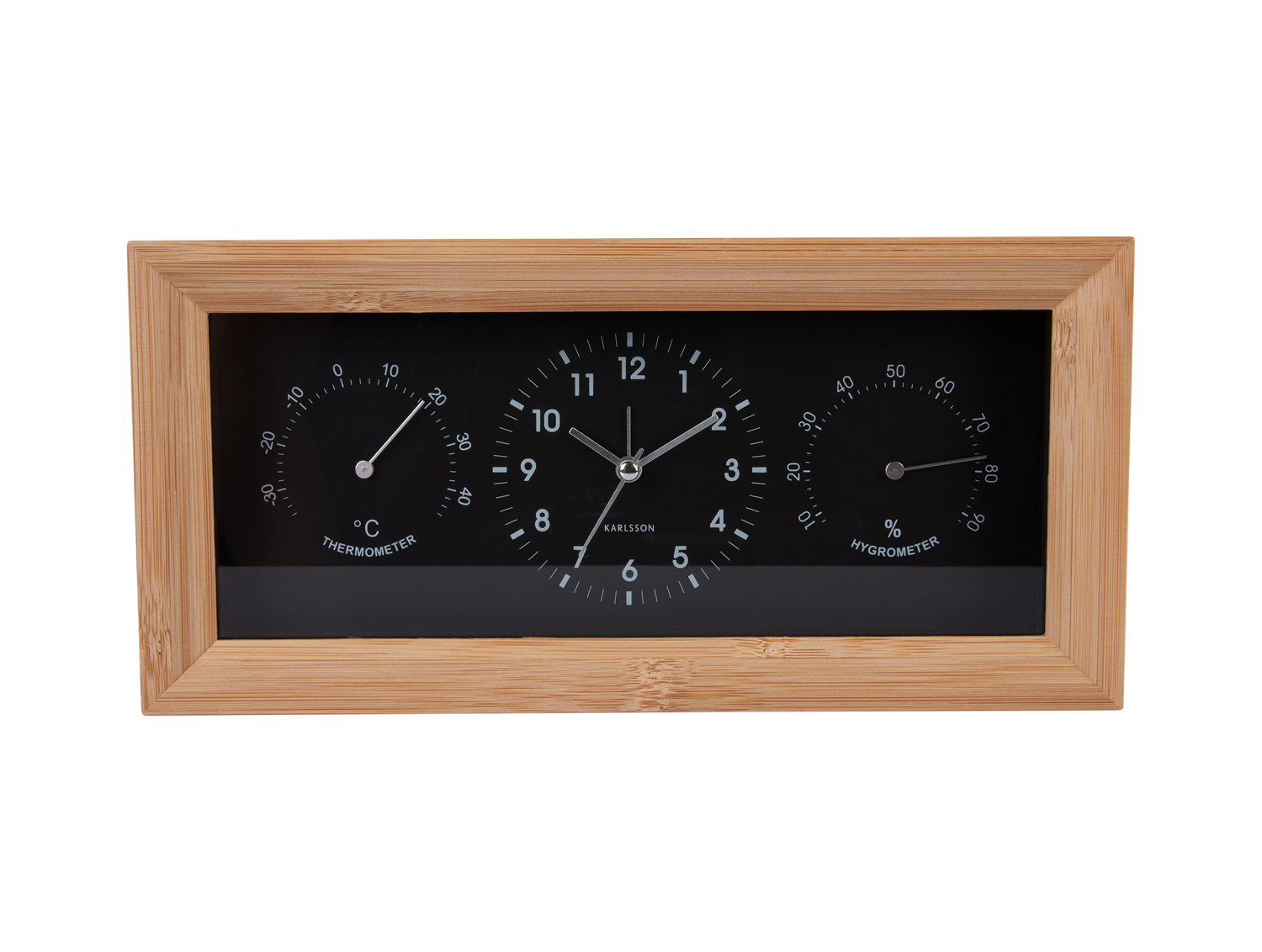 Alarm clock Neat bamboo rectangle black