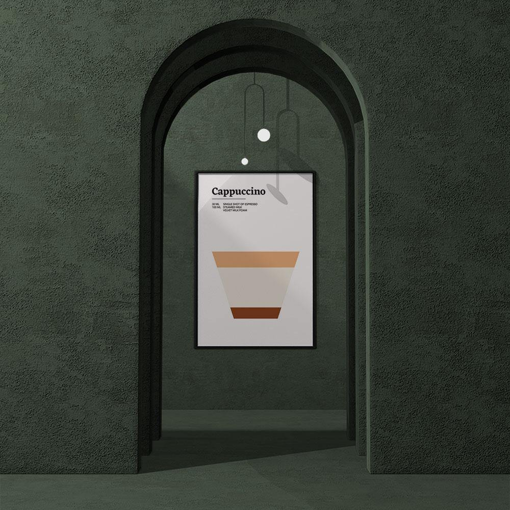 Walljar poster ingelijst - Cappuccino Poster ingelijst - 70 x 100 cm