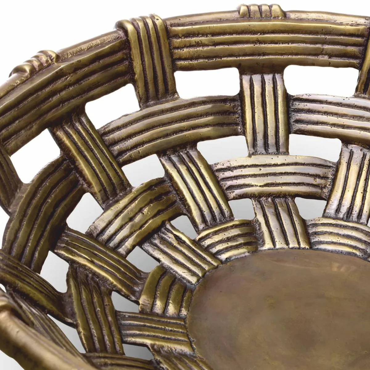 Luxury decorative aluminum bowl vintage brass 34.5 cm - decorative accessories