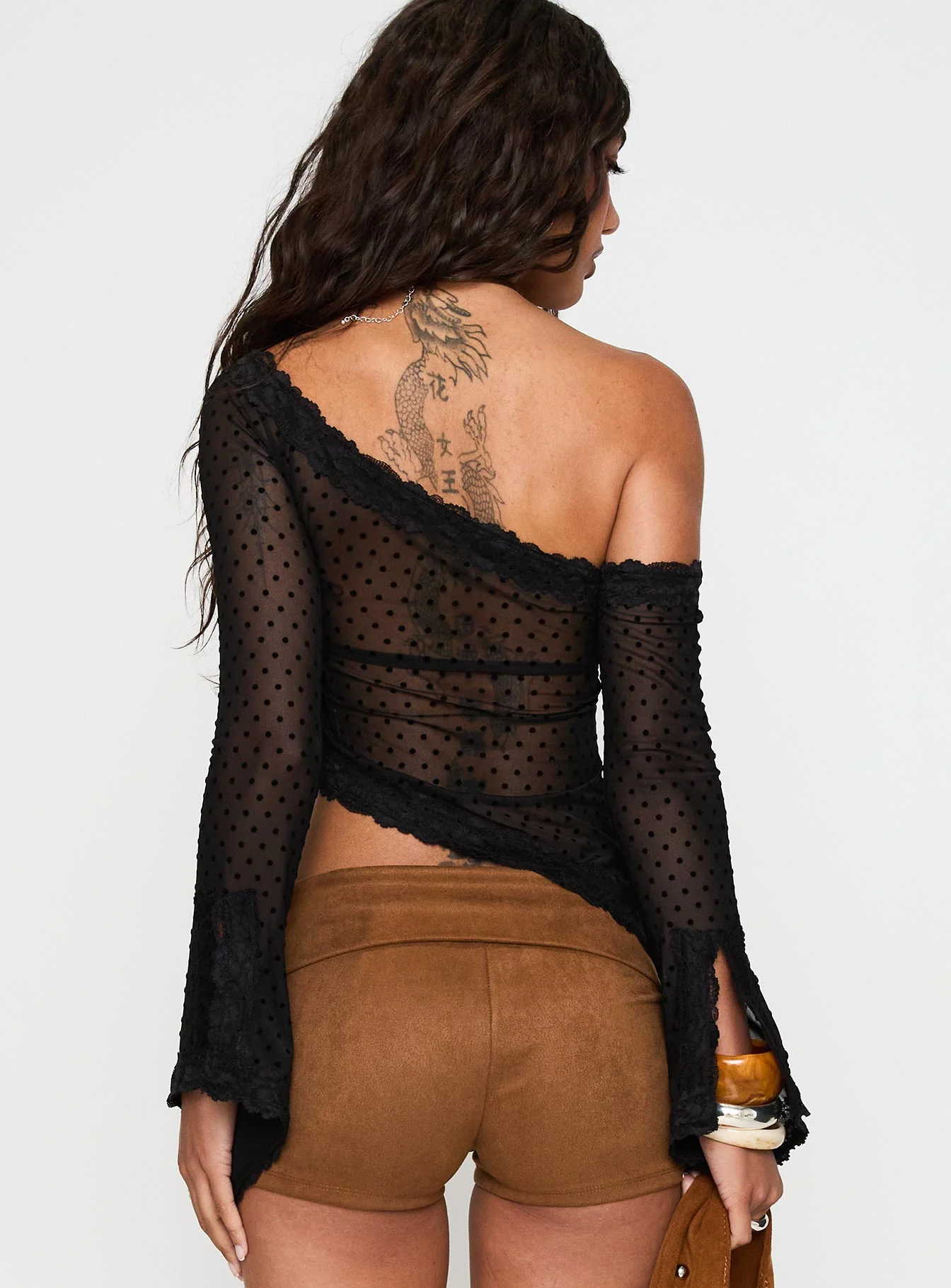 Empty Space Top Black Polka