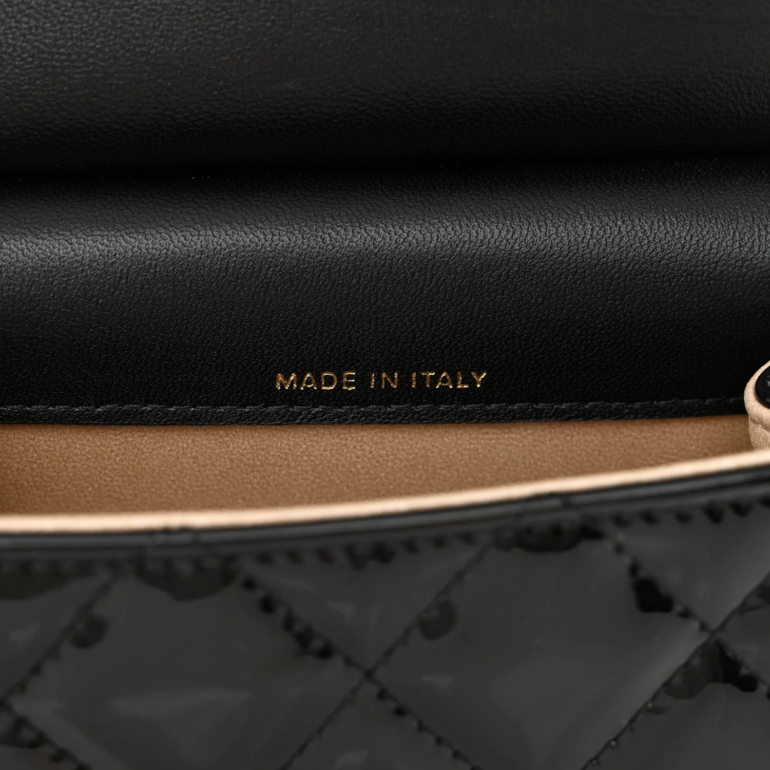 Patent Quilted Frame Clutch Flap With Chain Black - Top Club