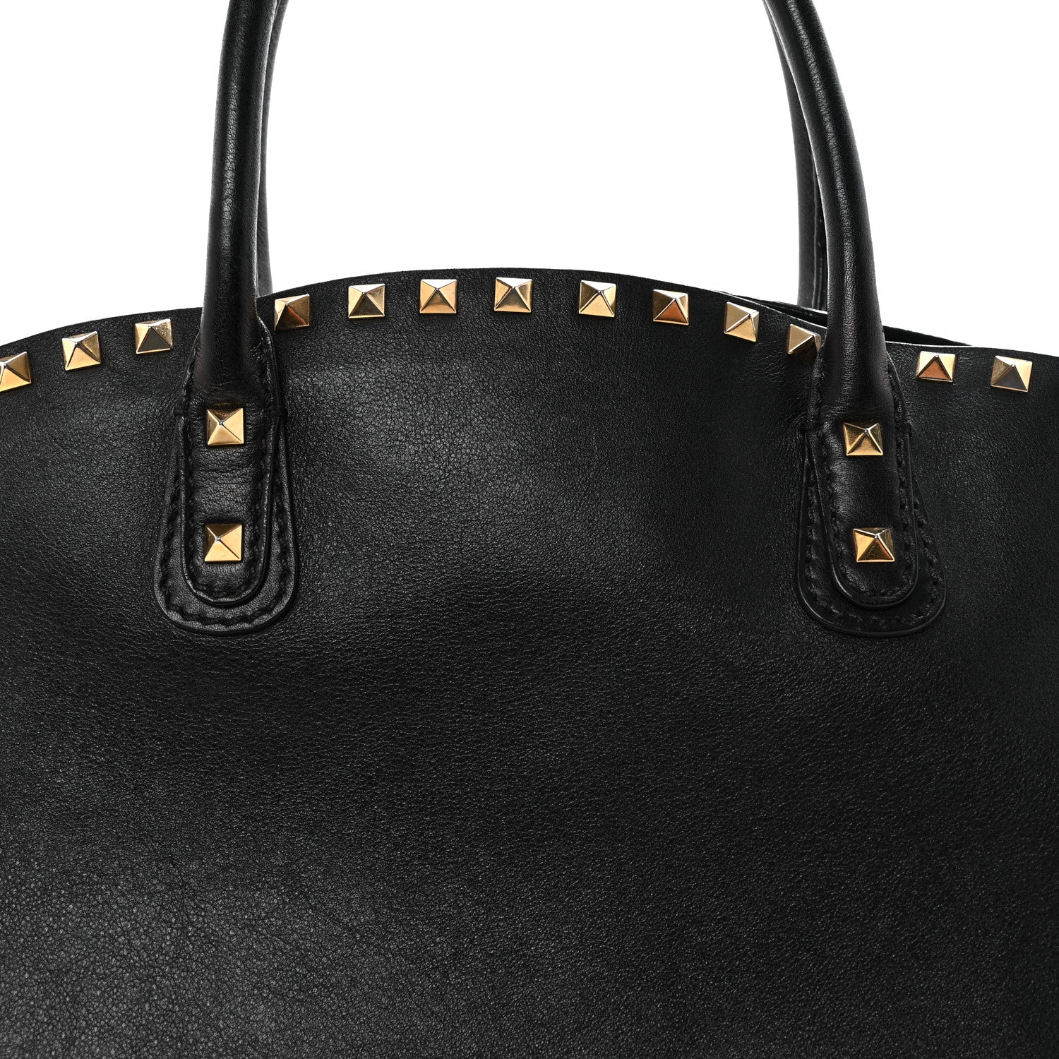 Vitello Rockstud Dome Shopper Black - Top Club