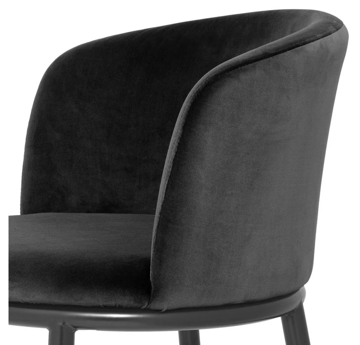 Luxury dining room chair set black 57 x 57 x H. 74 cm - Dining room furniture