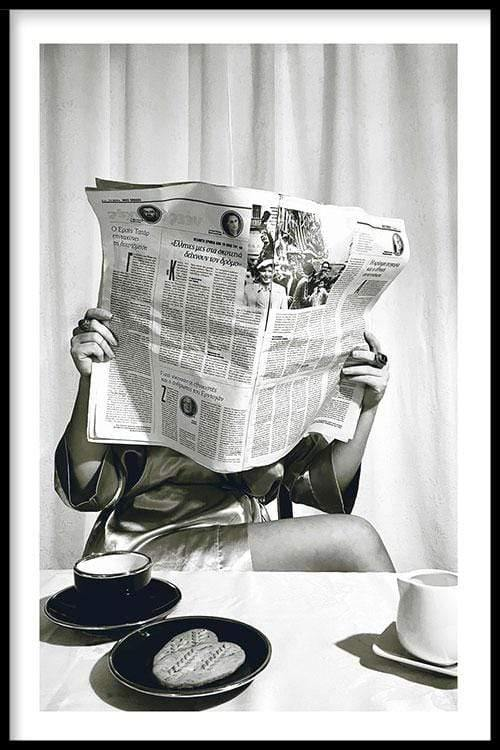 Walljar poster ingelijst - Coffee Time Poster ingelijst - 70 x 100 cm