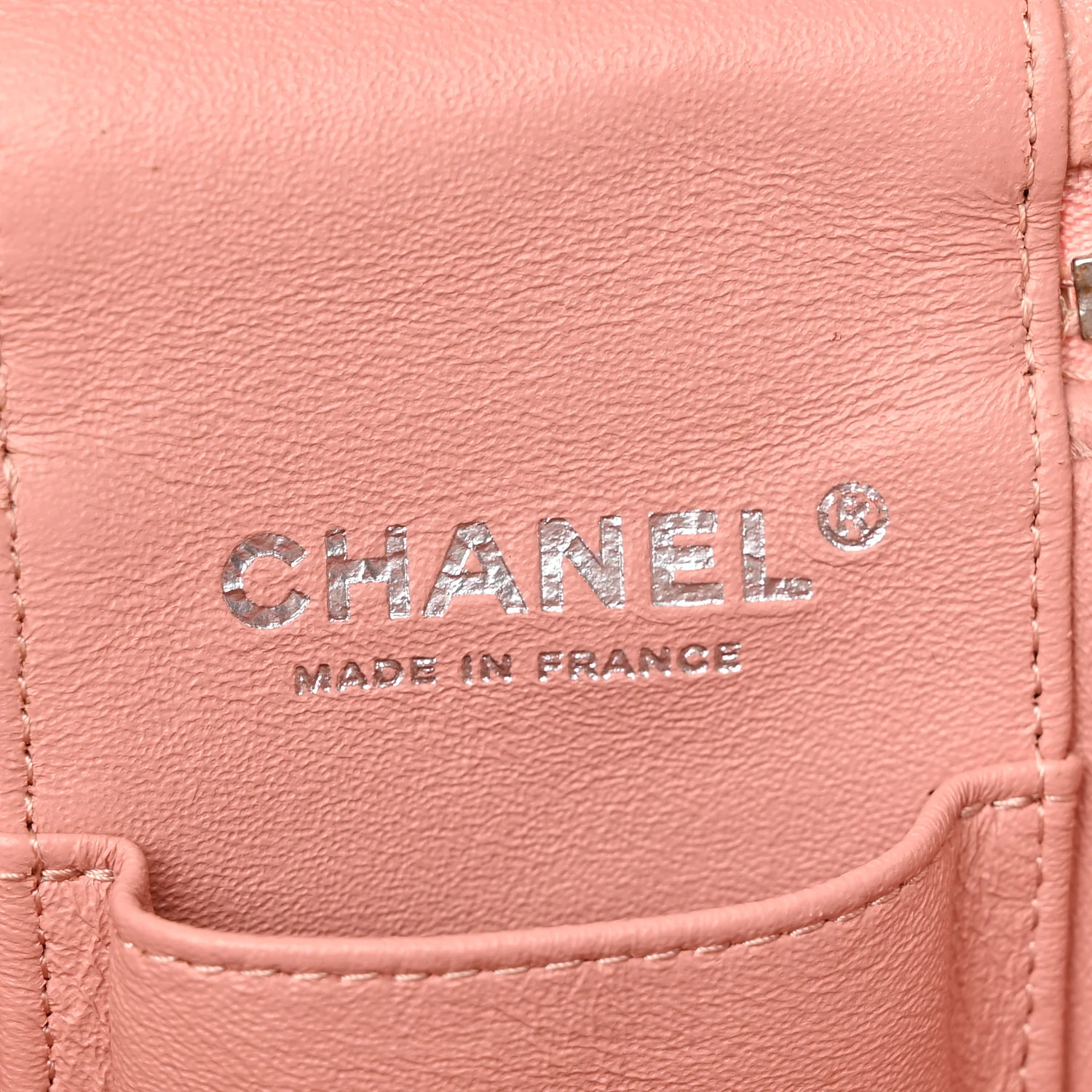 Lambskin Quilted Top Handle Vanity Case With Chain Light Pink - Top Club
