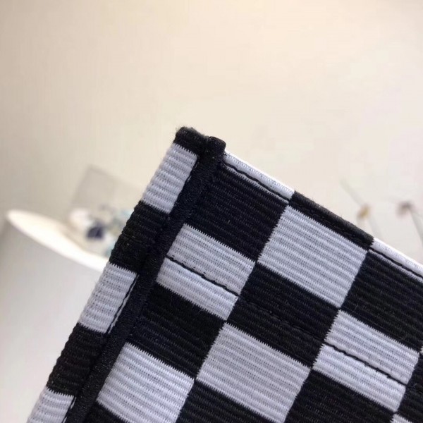 D Book Tote Bag  Checkered Canvas