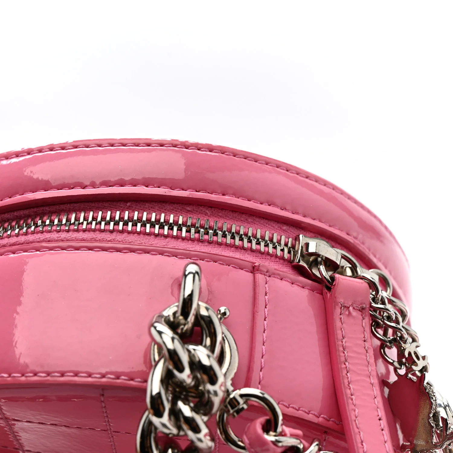 Patent Round As Earth Evening Bag Pink - Top Club