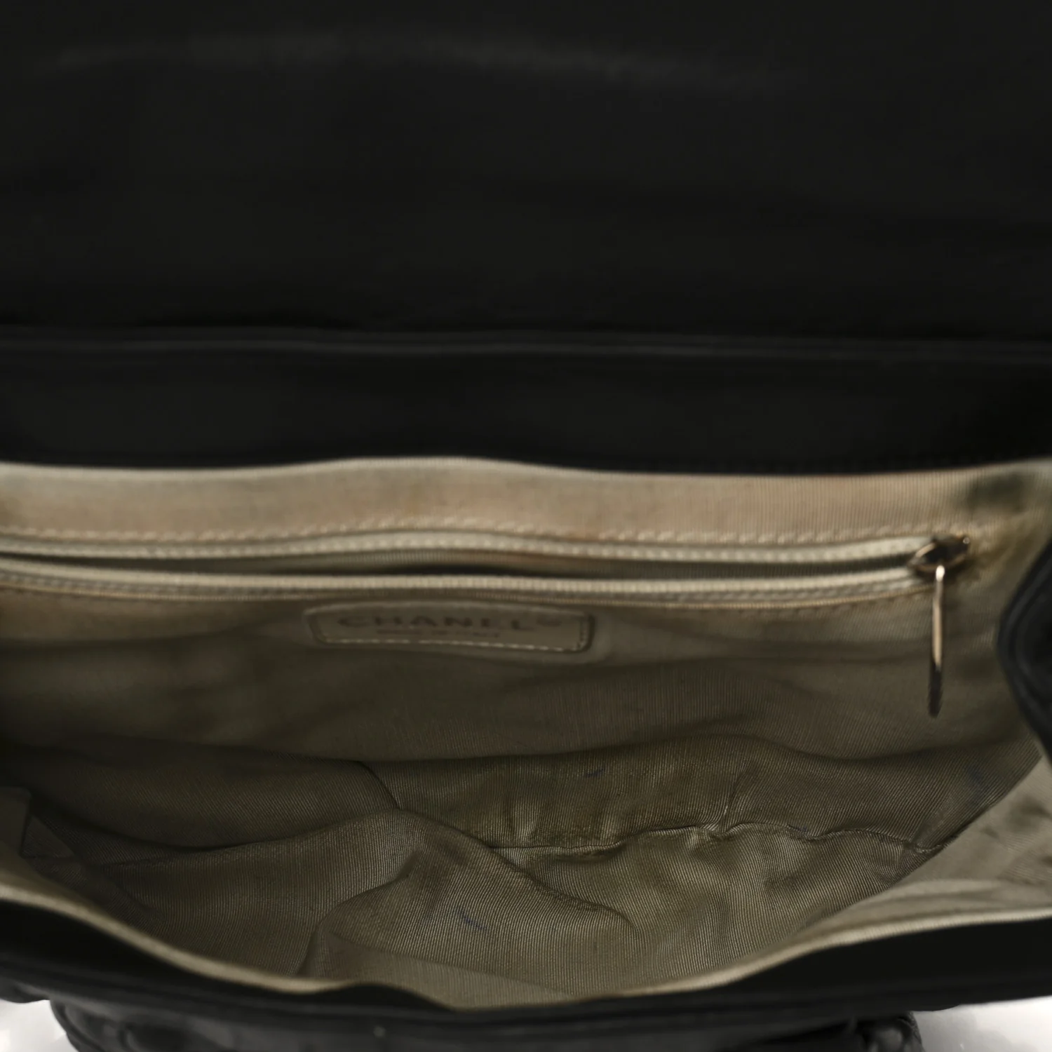 Washed Lambskin Quilted Medium Chain Around Messenger Black - Top Club