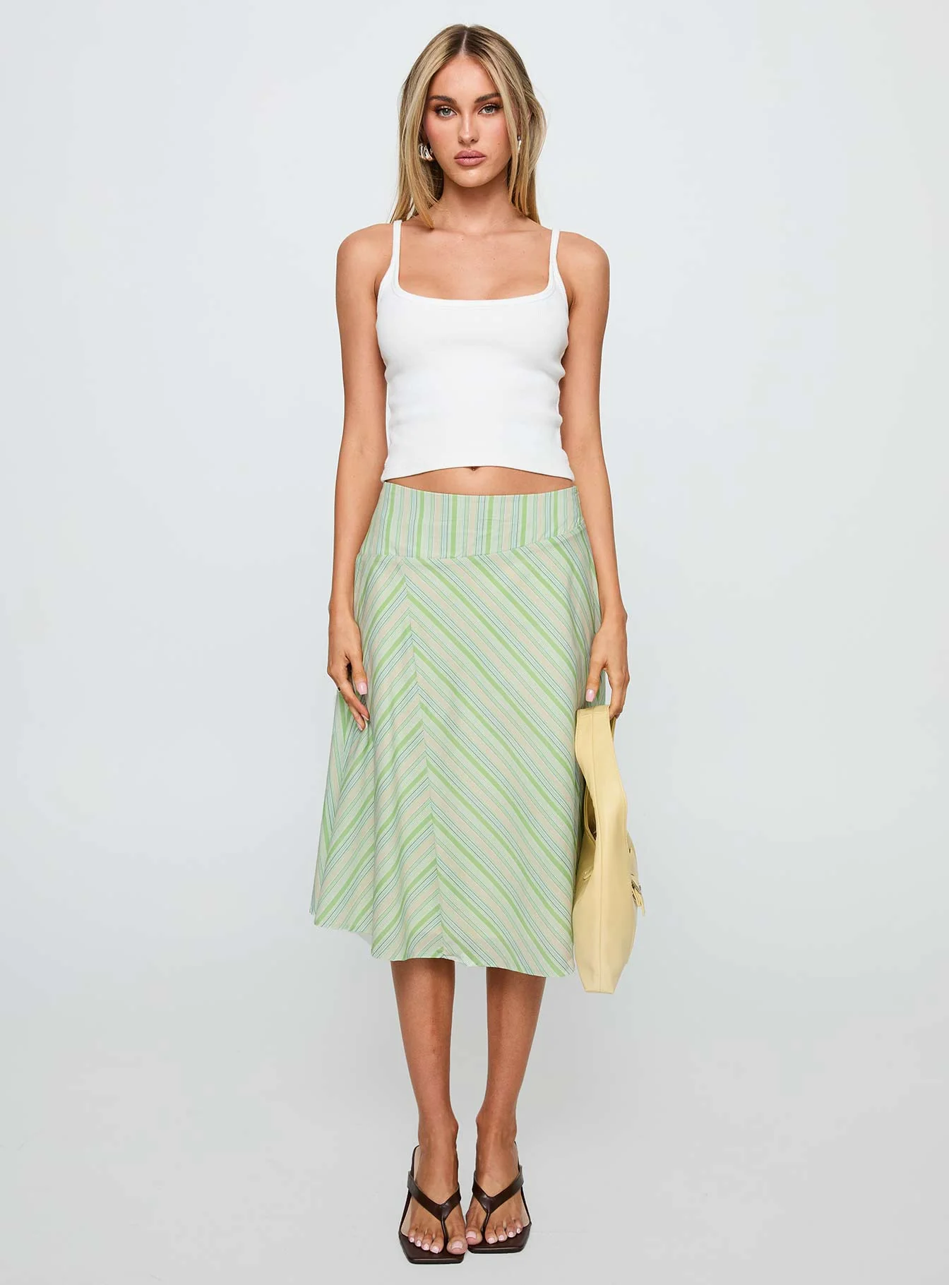 Vettie Midi Skirt Green Multi