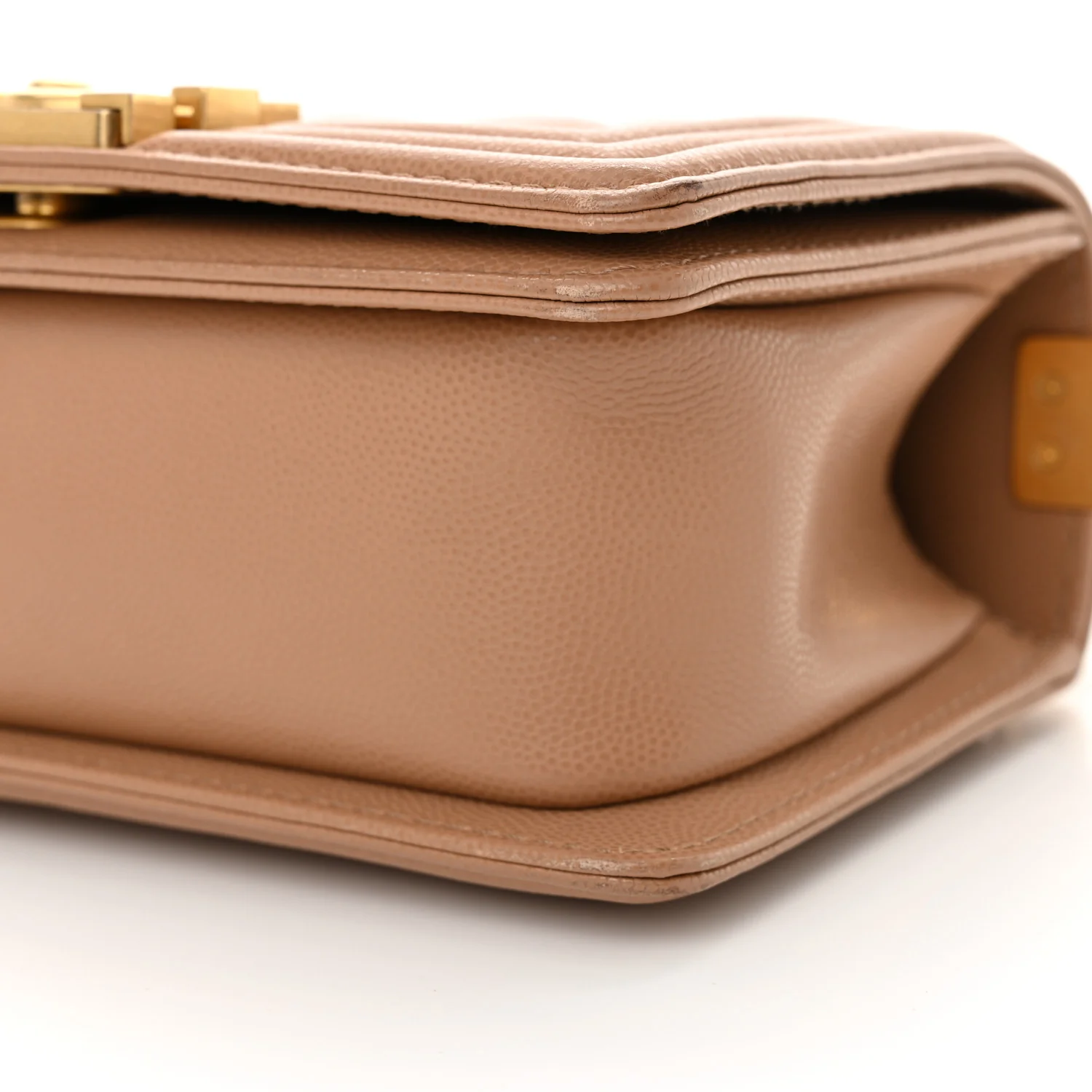 Caviar Quilted Small Top Handle Boy Flap Beige - Top Club
