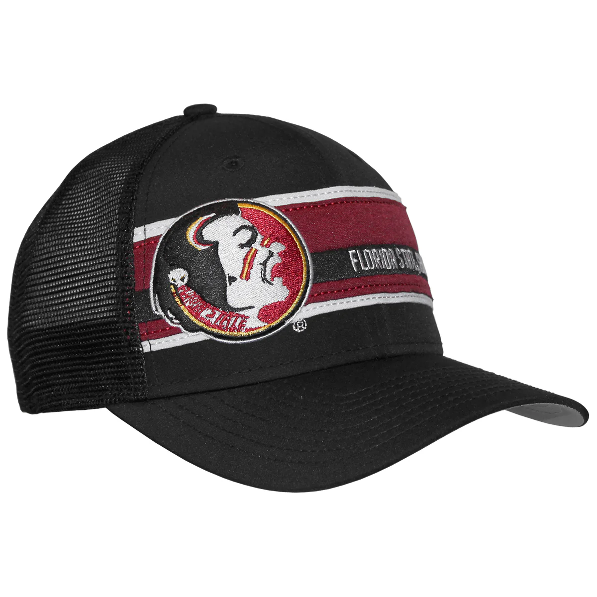 New Era Vault Seminole Logo/Florida State Seminoles Design 970SS Adjustable Trucker Cap - Black - MoB Apparel