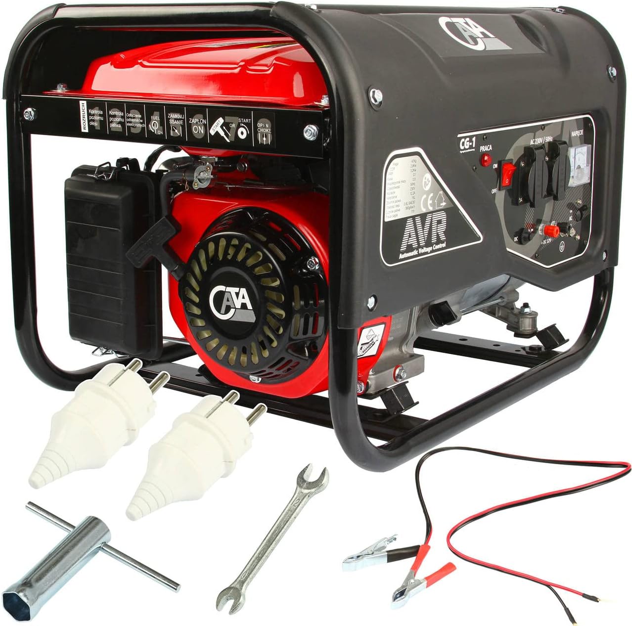Generatore di Corrente Elettrica Elettricità Cata | a Benzina 15L | 3,2 kW | Portatile | 7CV 210cc | Funzionamento Continuo per 11h
