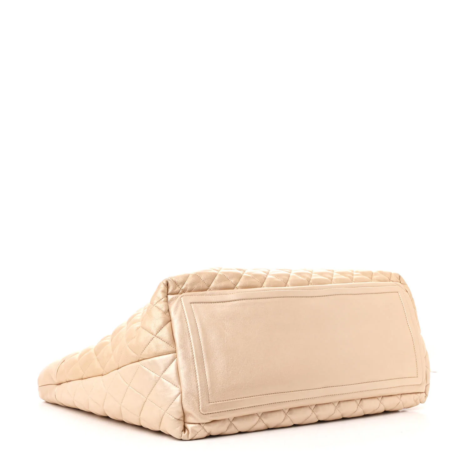 Metallic Lambskin Quilted Large Coco Cocoon Tote Light Gold - Top Club