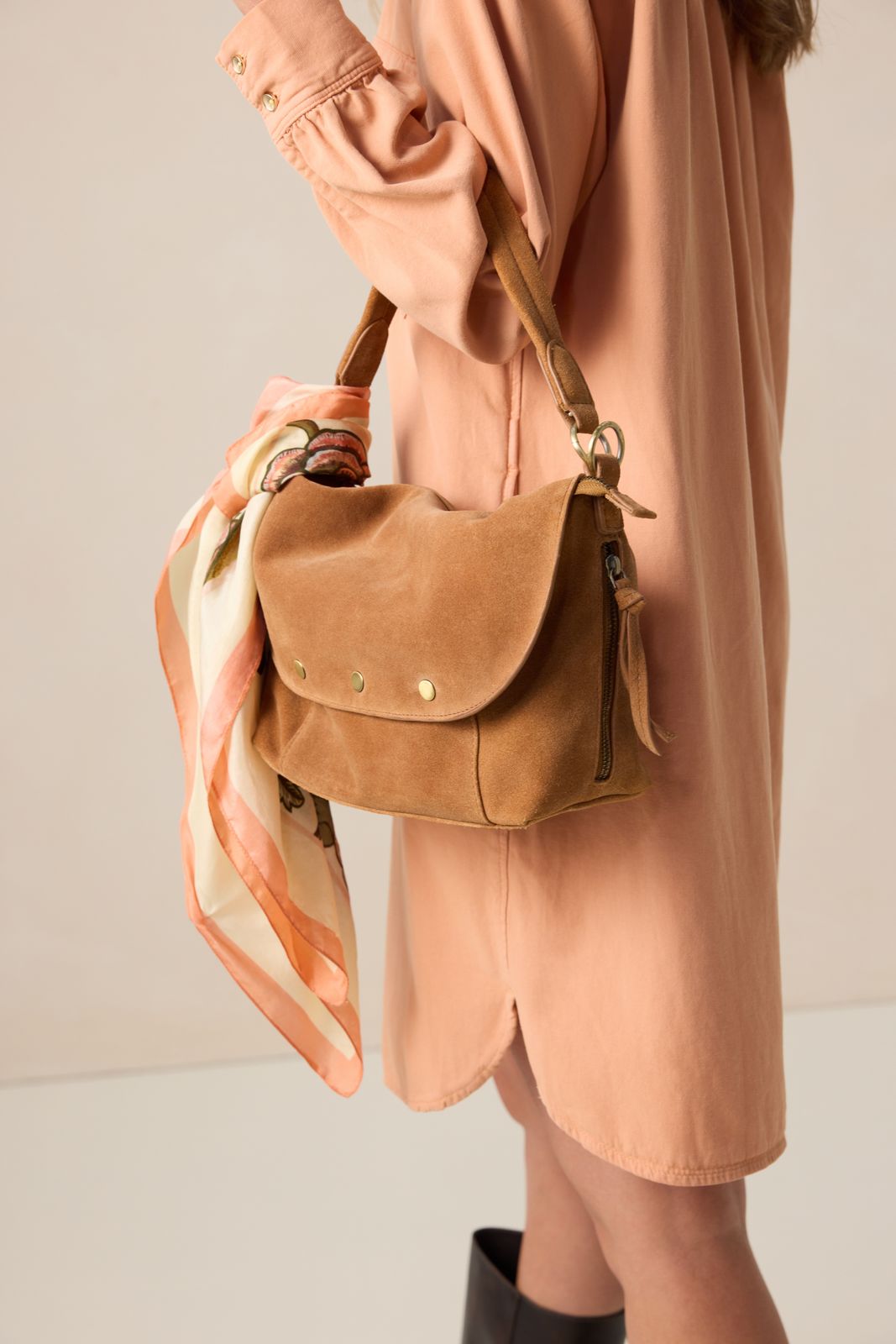 Witte sjaal met flamingo