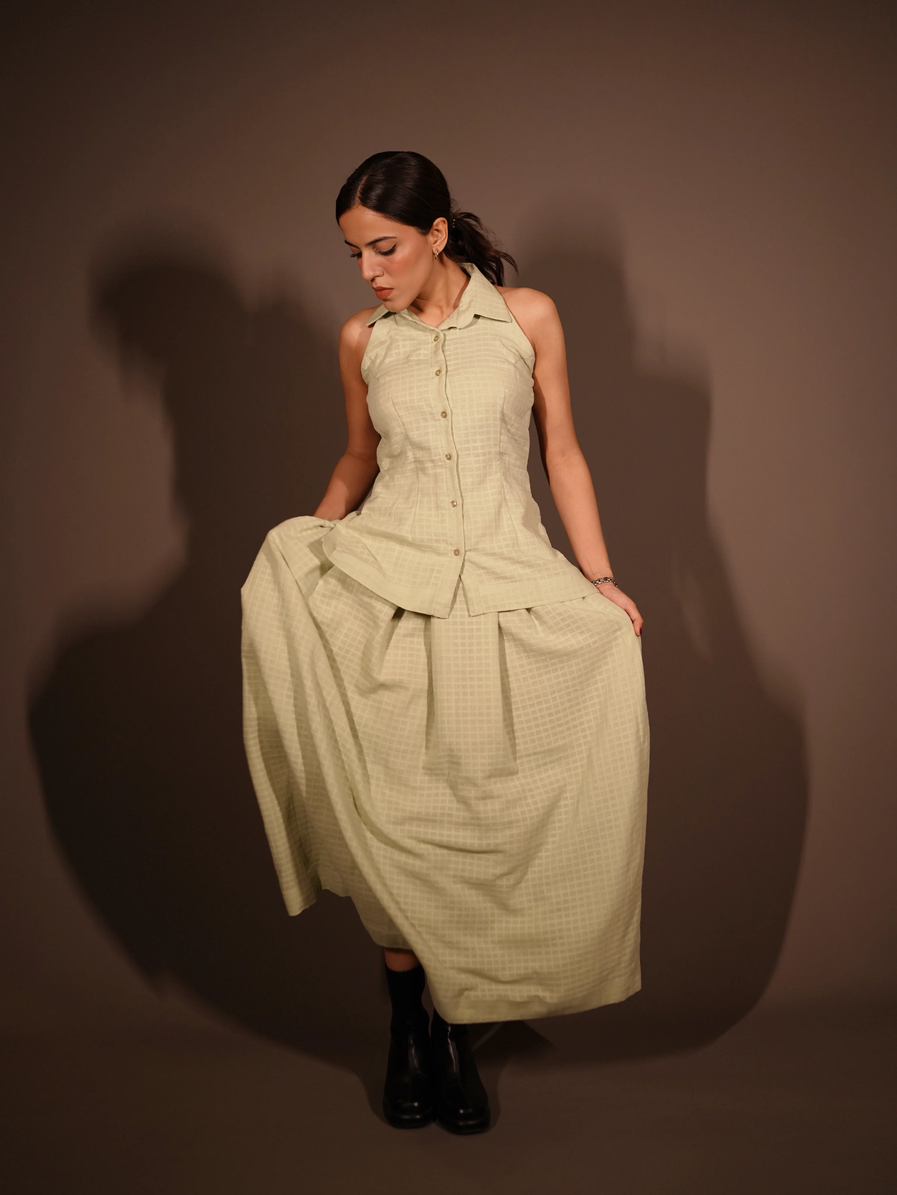 Checkered Skirt Set - XYPARS