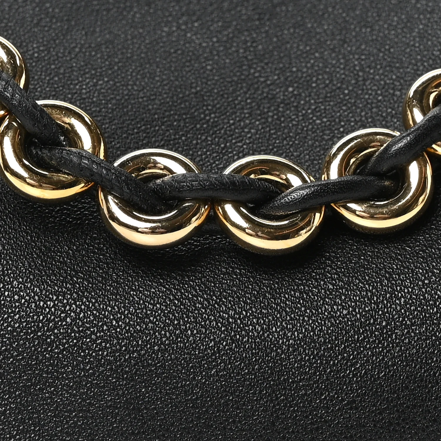 Mellow Nappa Medium Donut Chain Flamenco Knot Clutch Black - Top Club
