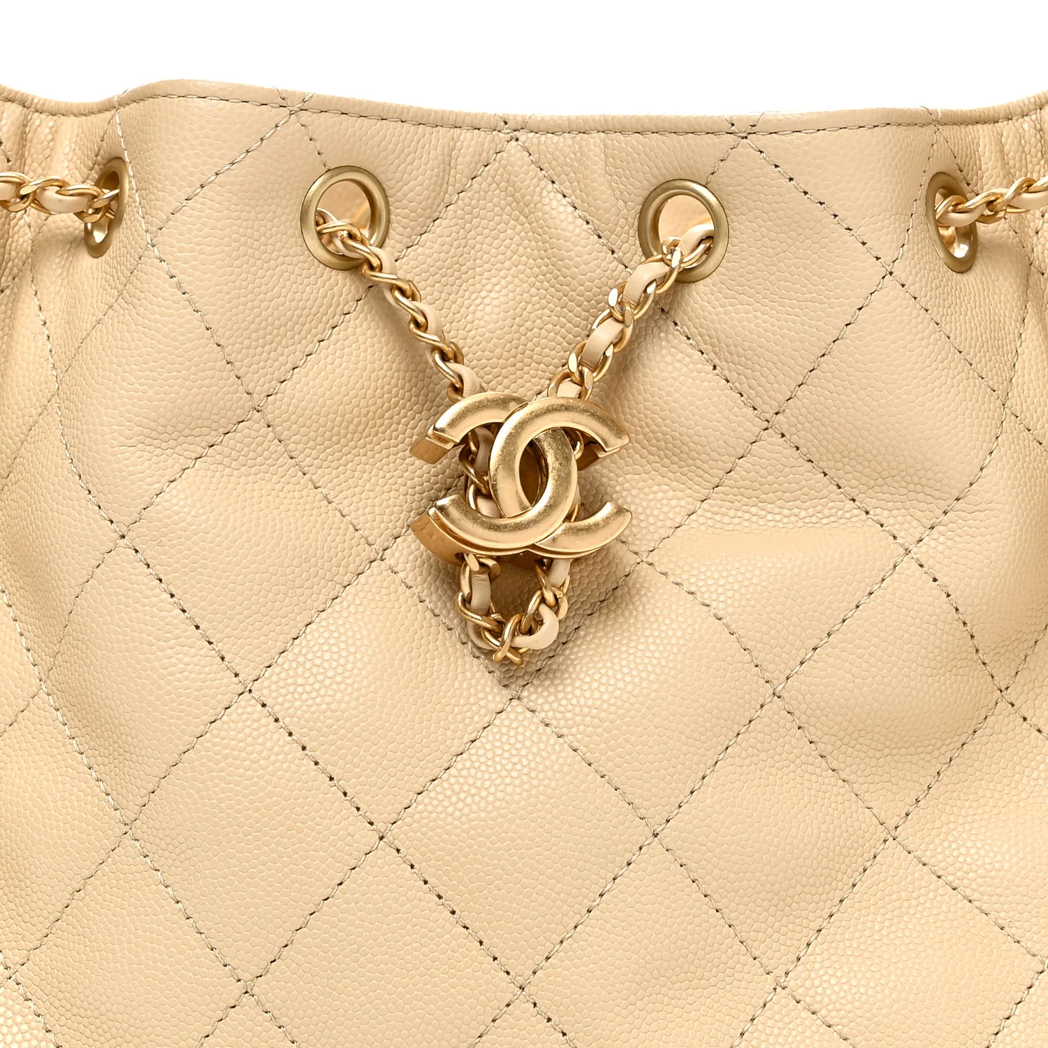 Caviar Quilted Small Chanel 25 Handbag Light Beige - Top Club