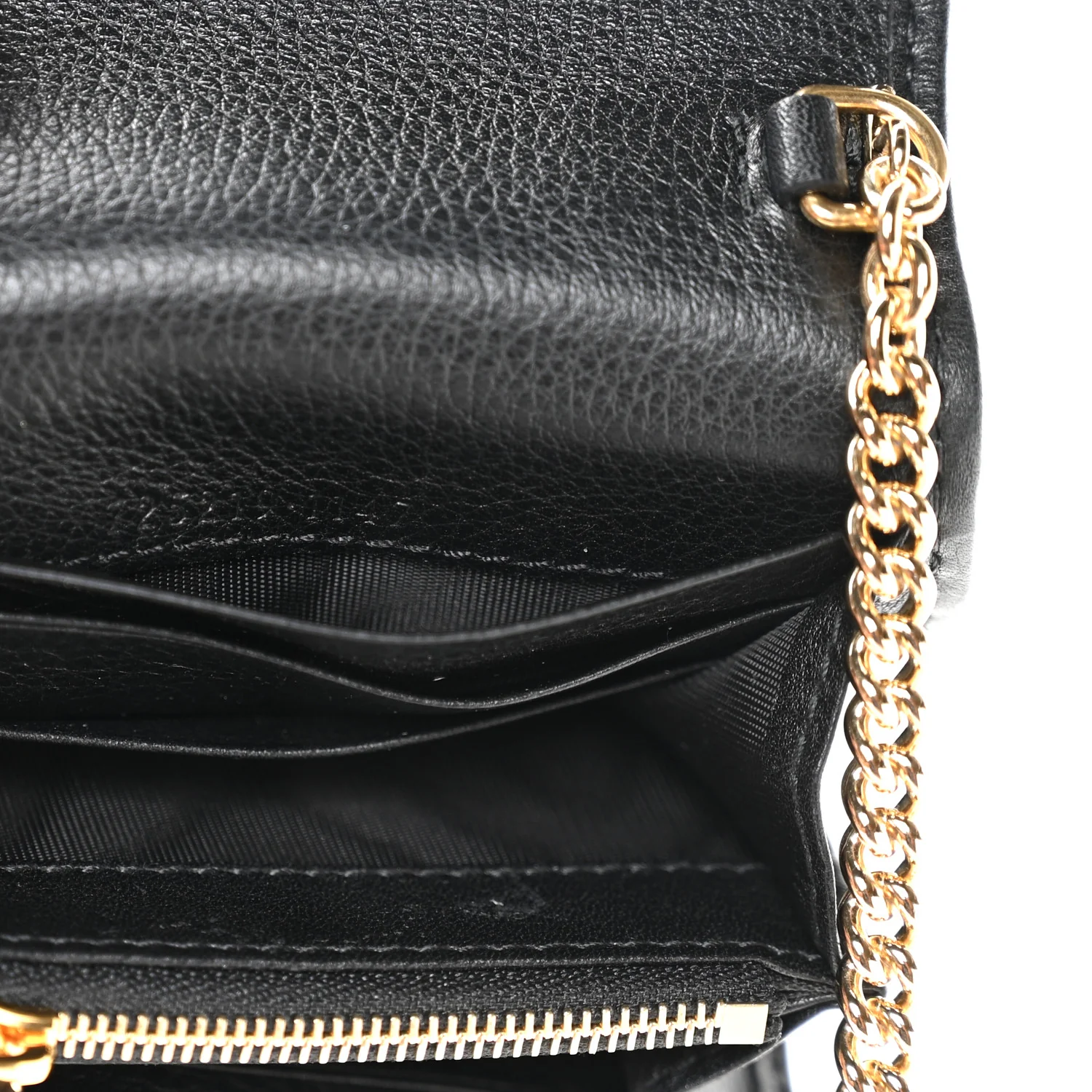 Roxy Calfskin Medium Blondie Chain Wallet Black - Top Club