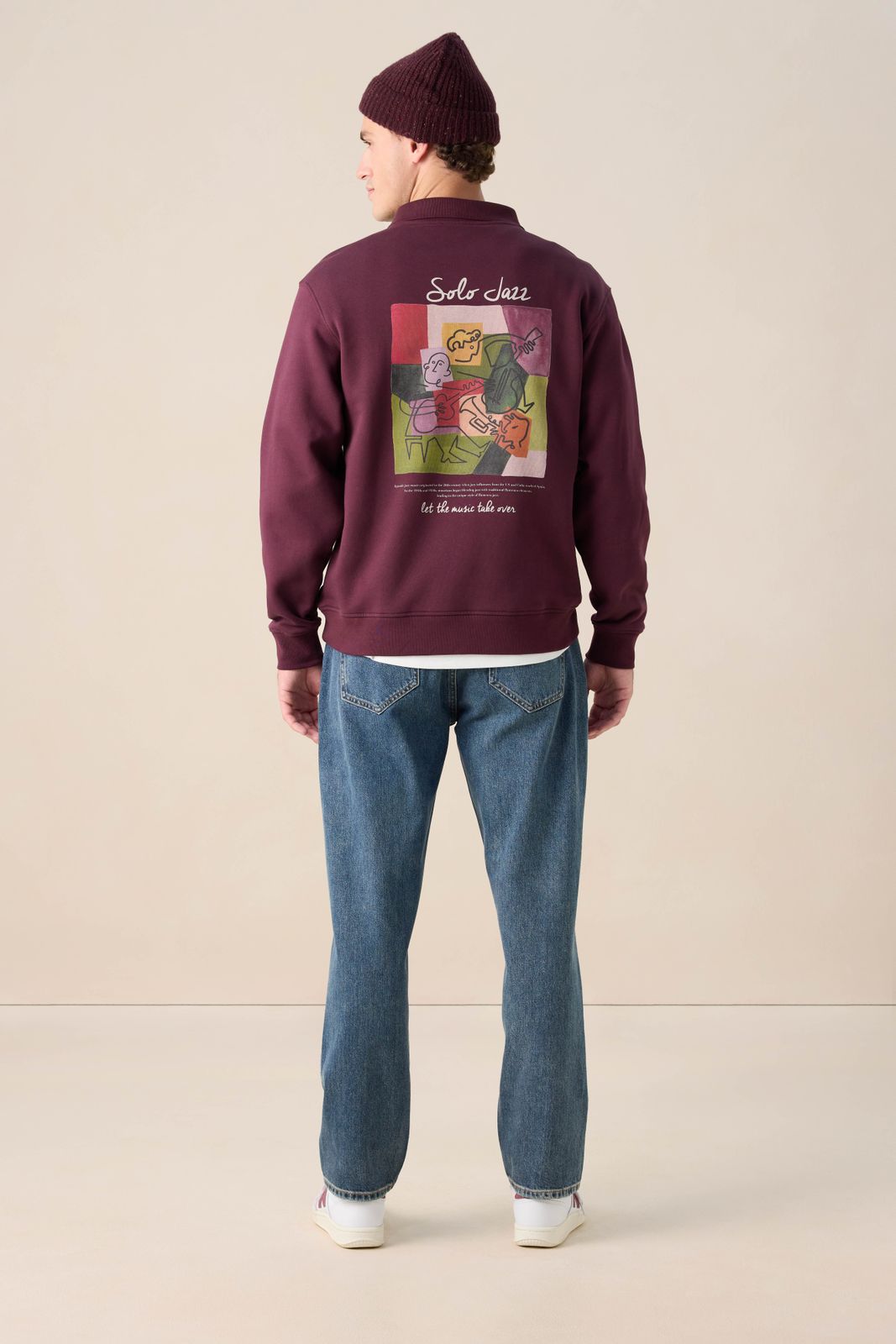 Blauwe mid-rise loose fit jeans