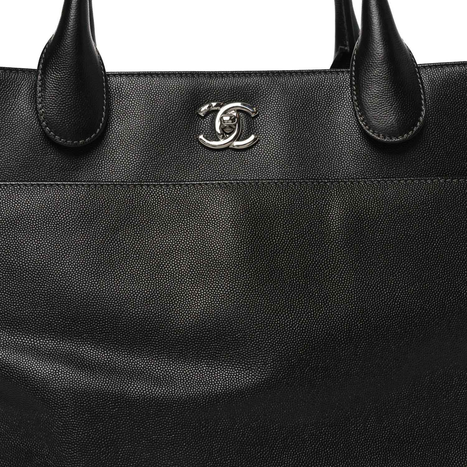 Caviar Medium Cerf Executive Shopper Tote Black - Top Club