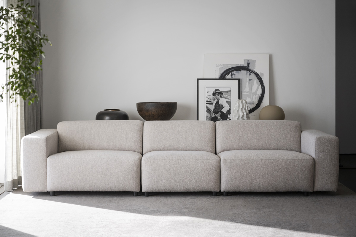 Gestoffeerde 4-zitsbank Willard Beige