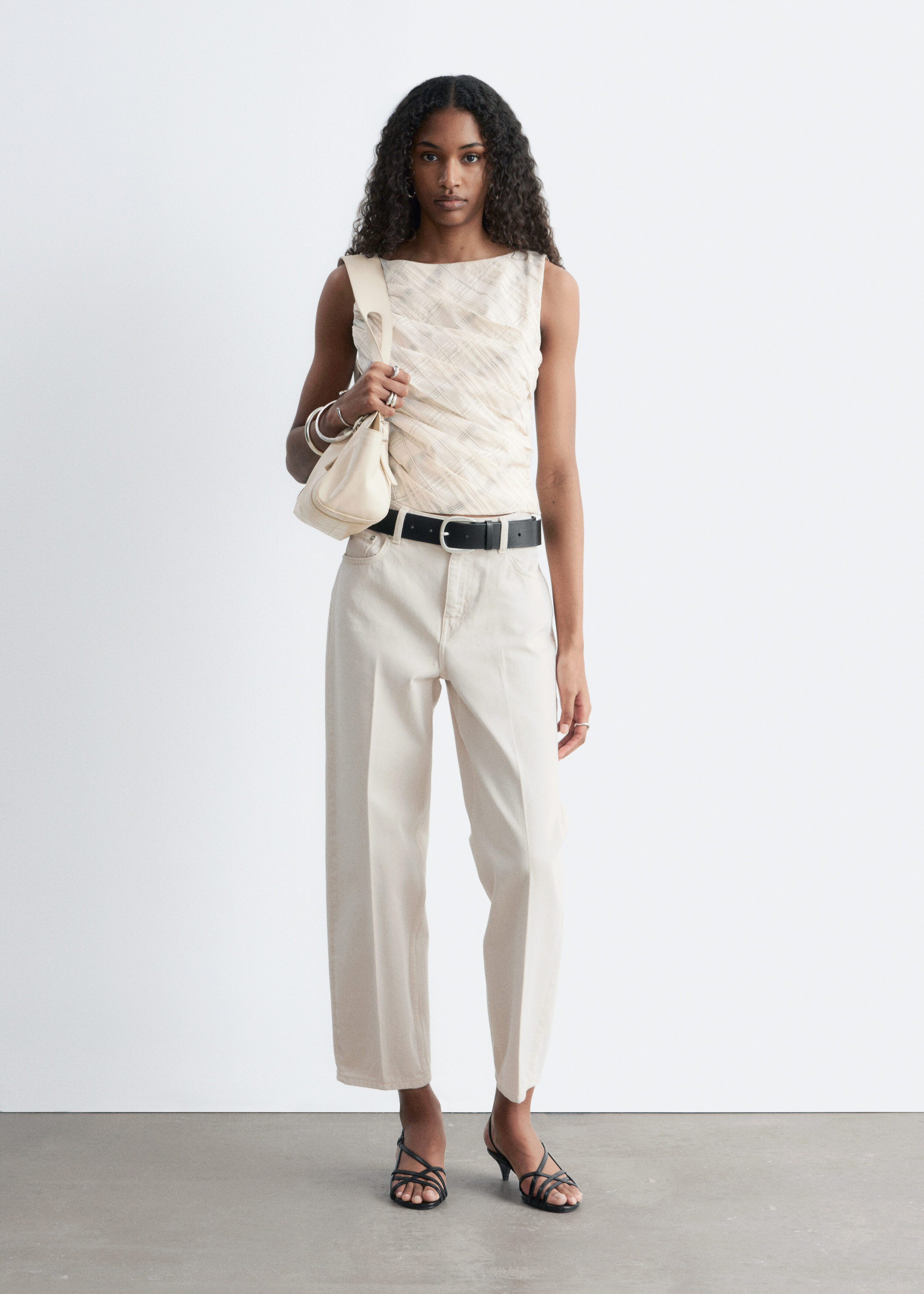 & Other Stories TEXTURED BOATNECK TOP