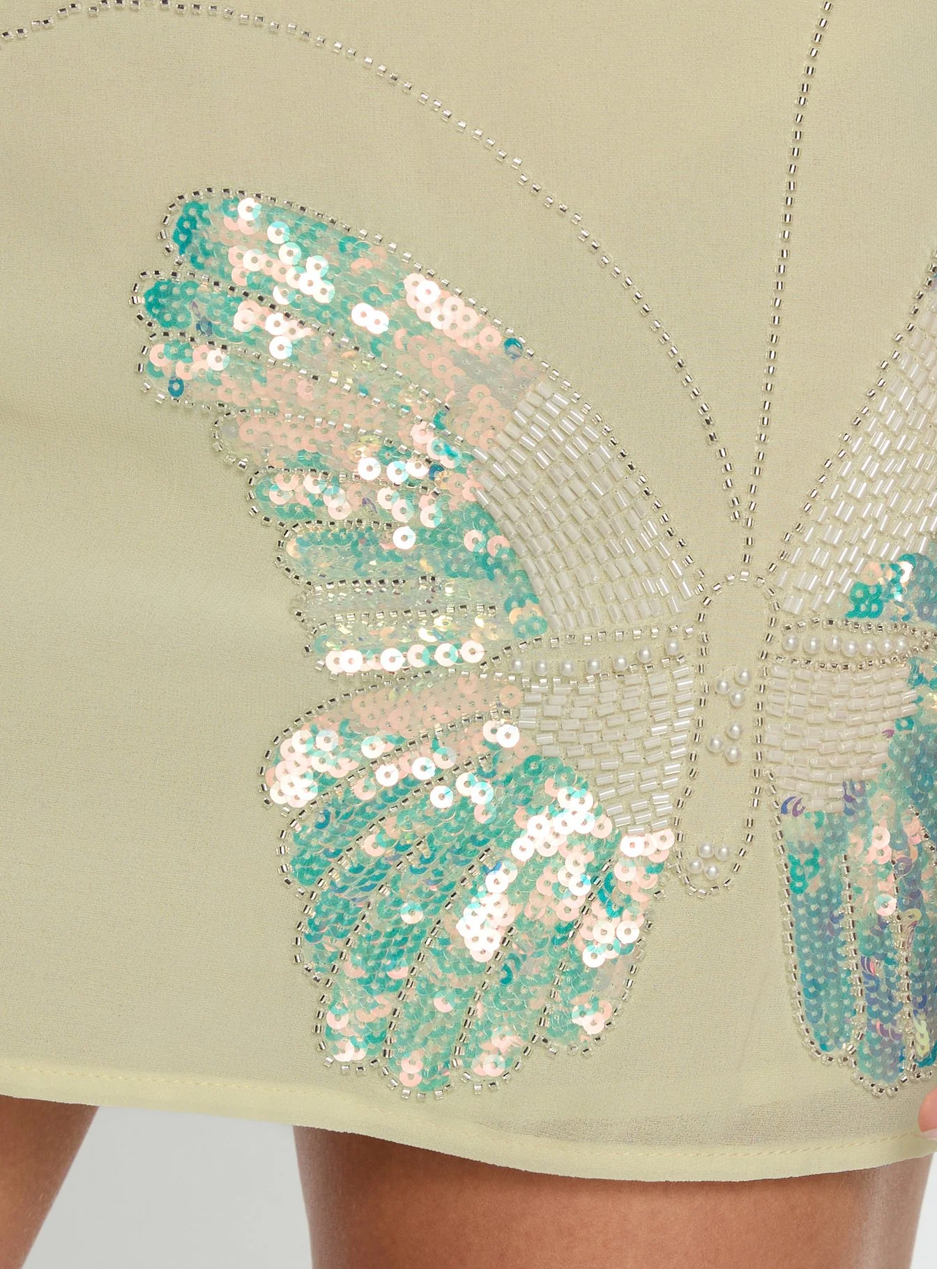 Crystal Visions Sequin Mini Skirt Yellow