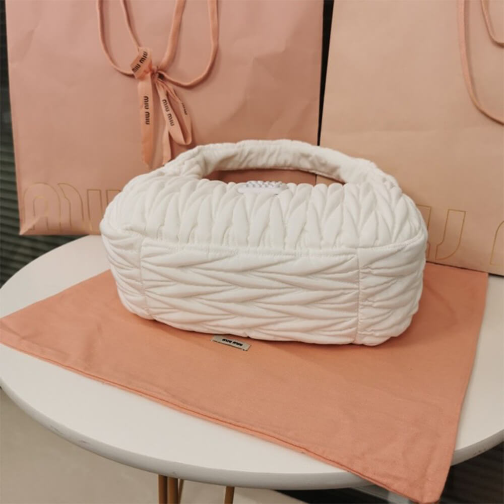 Miu Wander matelasse regenerated nylon hobo bag - Top Club