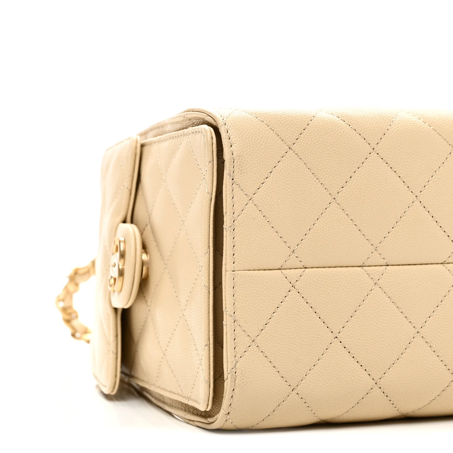 Caviar Quilted Small Chanel 25 Handbag Light Beige - Top Club